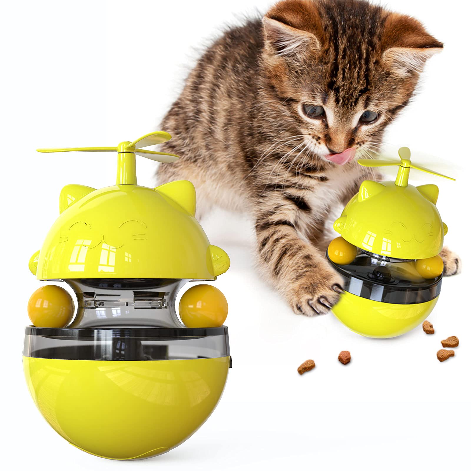 Danlai-1/2/3/4Pieces Cat Toy Tumbler, Cat Food Dispenser, Iq Ball Chase  Play Eat, Slow Food Feeder, Funny Cat Stick, Cat And Kitten Toys,  Interactive Sports 