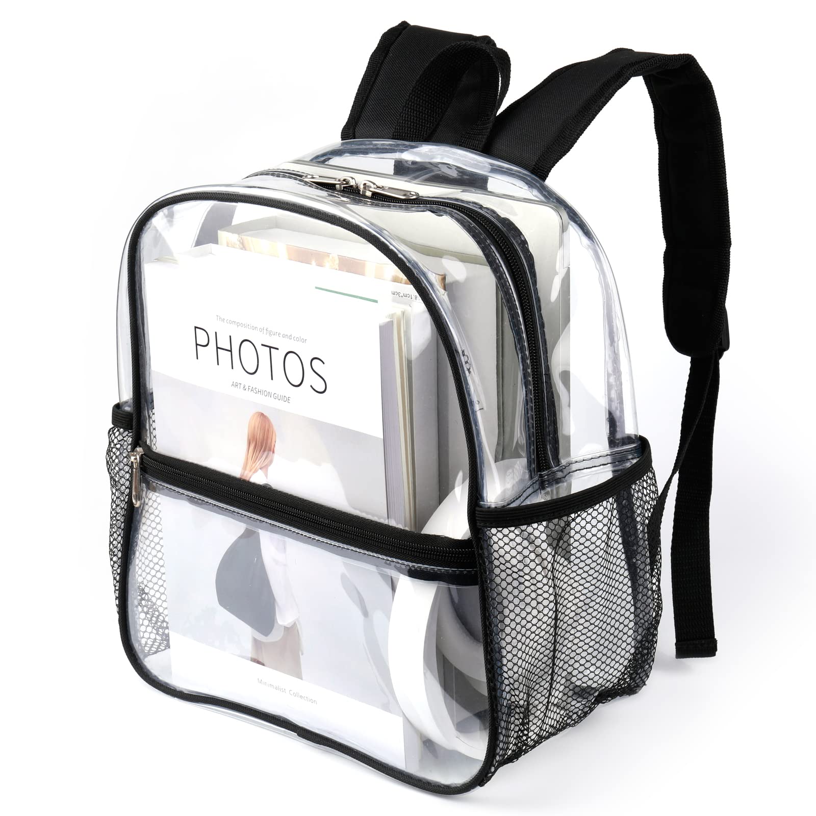 Clear Mini Backpack Stadium Approved 12x12x6 Small Transparent Backpacks  Plastic See Through Bag for Work Festival Security Travel