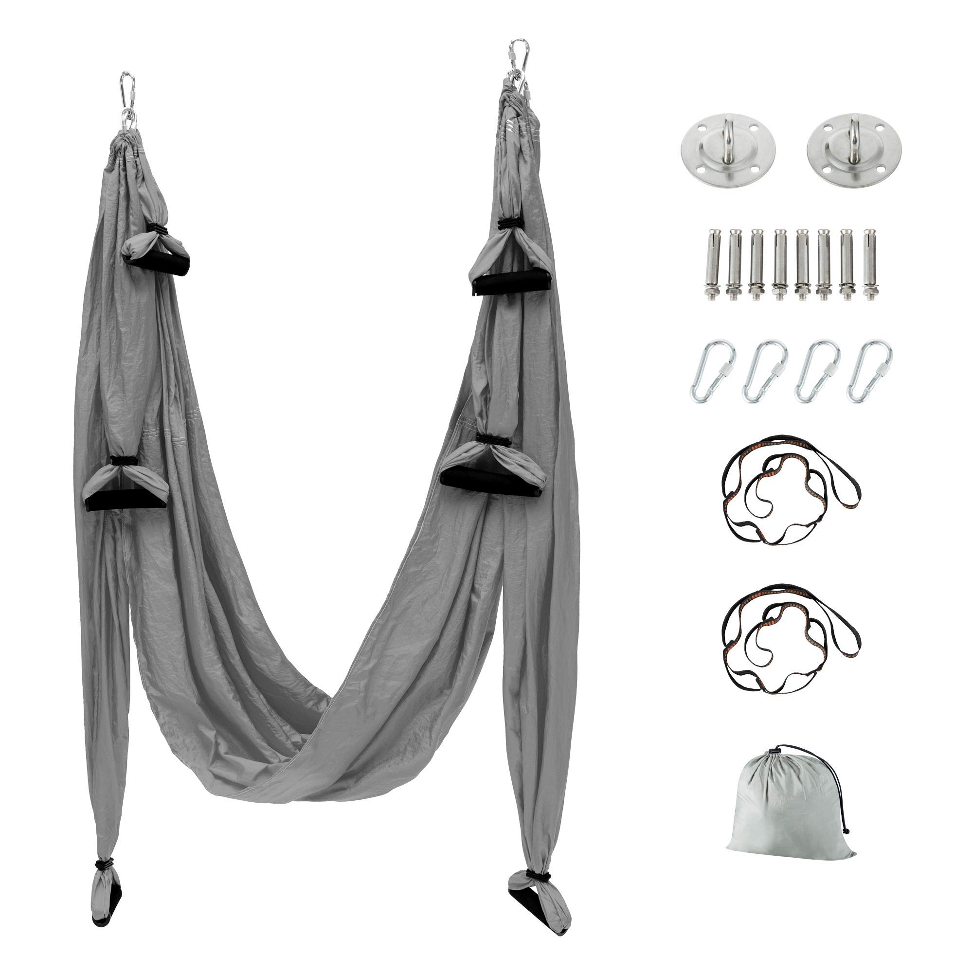 Maxwelly Aerial Yoga Flying Yoga Swing Yoga Hammock Trapeze Sling Inversion  Tool for Gym Home Fitness Grey