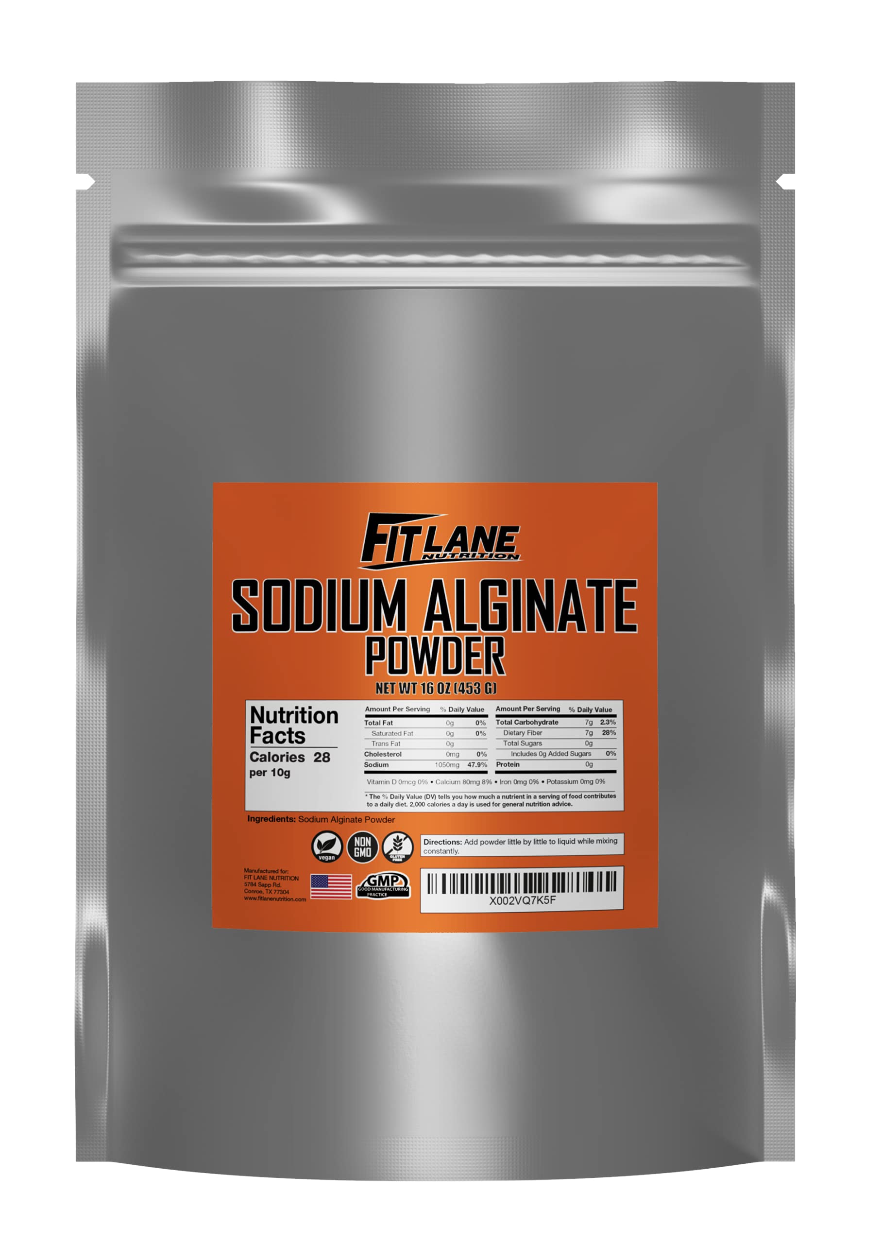 Sodium Alginate Powder, Food Grade Bulk Powder for Thickening, Non