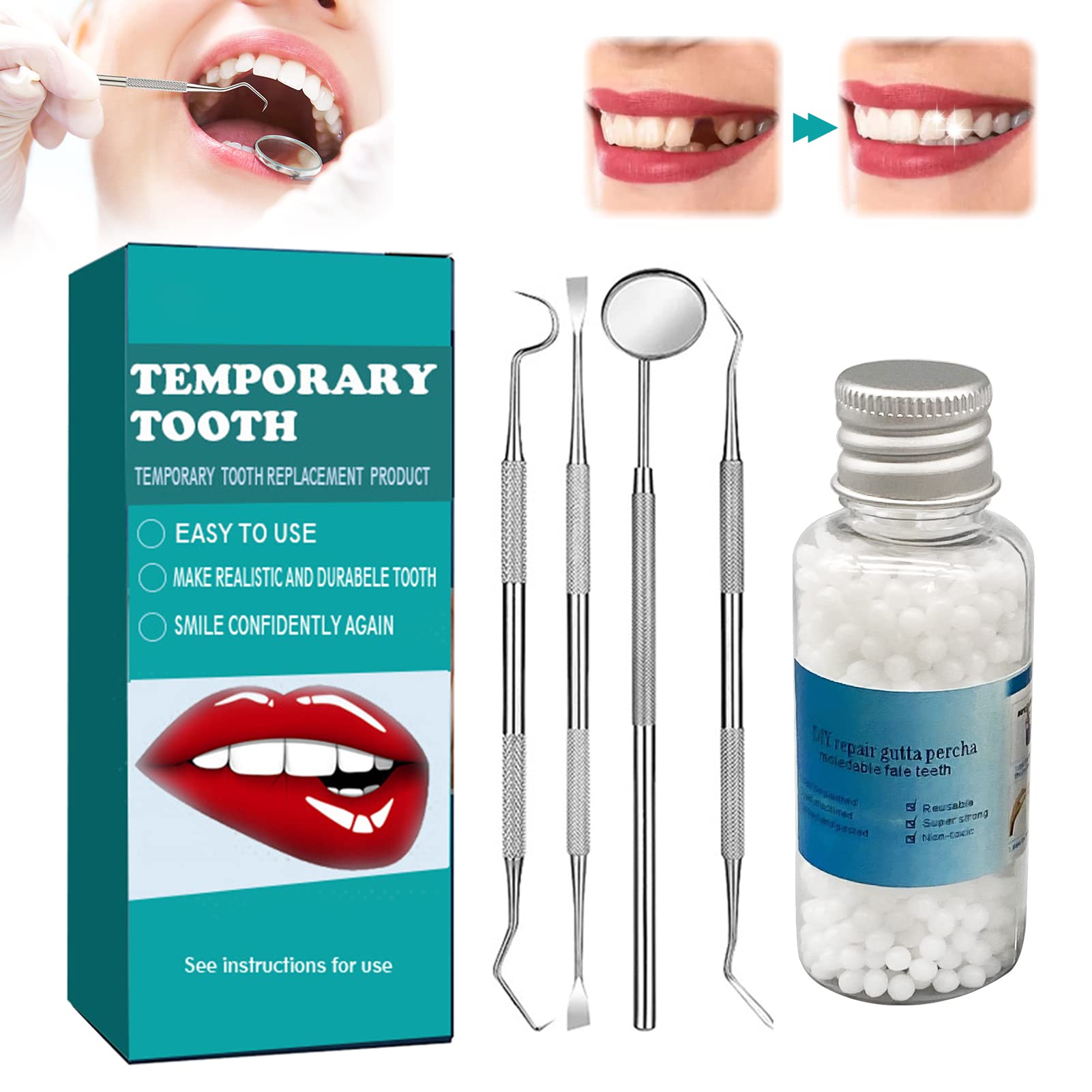 Teeth Repair Kit, Moldable False Teeth, with Dental Tools, Shop Today. Get  it Tomorrow!