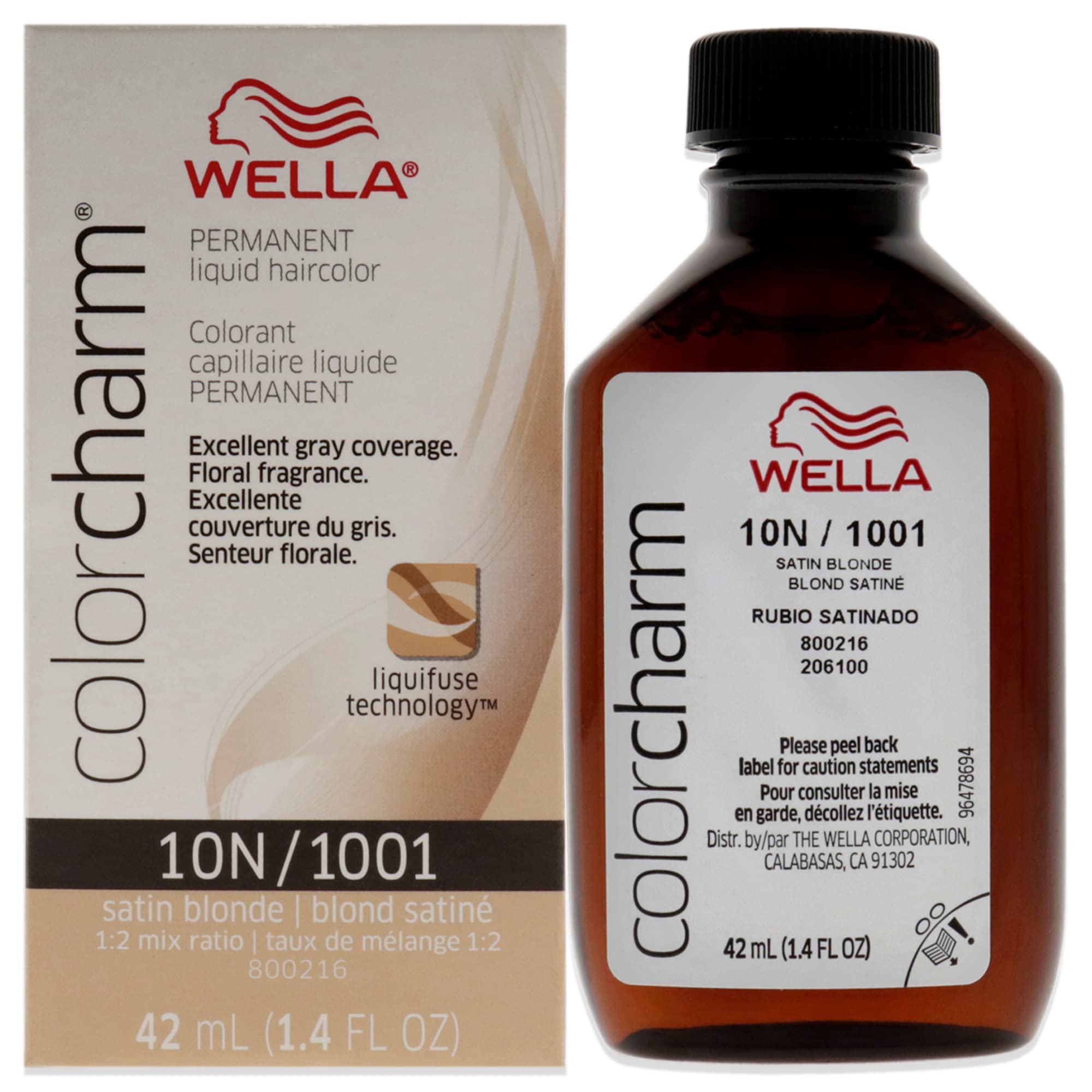 Wella ColorCharm Permanent Liquid Hair Color for Gray Coverage 10N ...