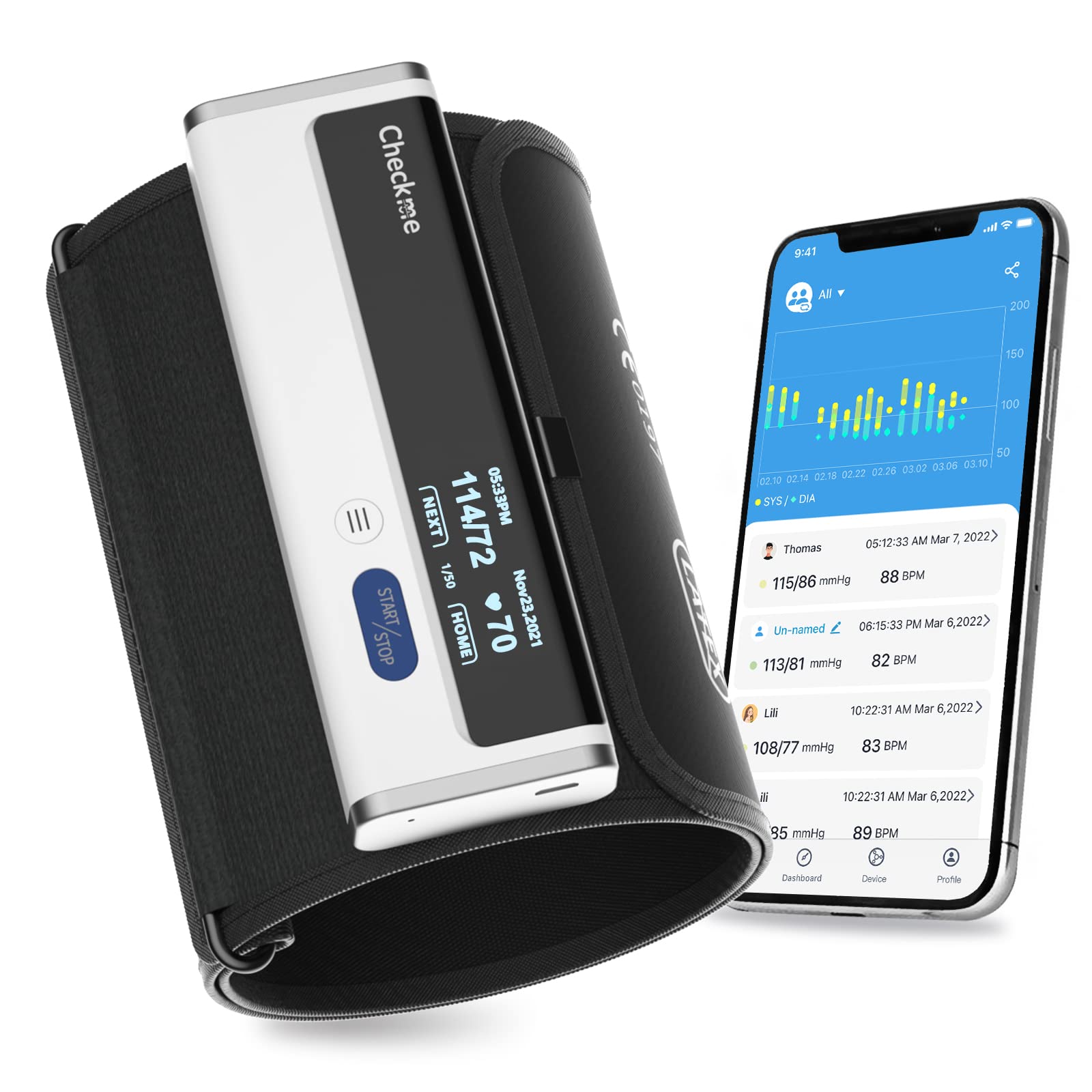 Checkme BP2A Bluetooth Wireless Upper Arm Blood Pressure Monitor