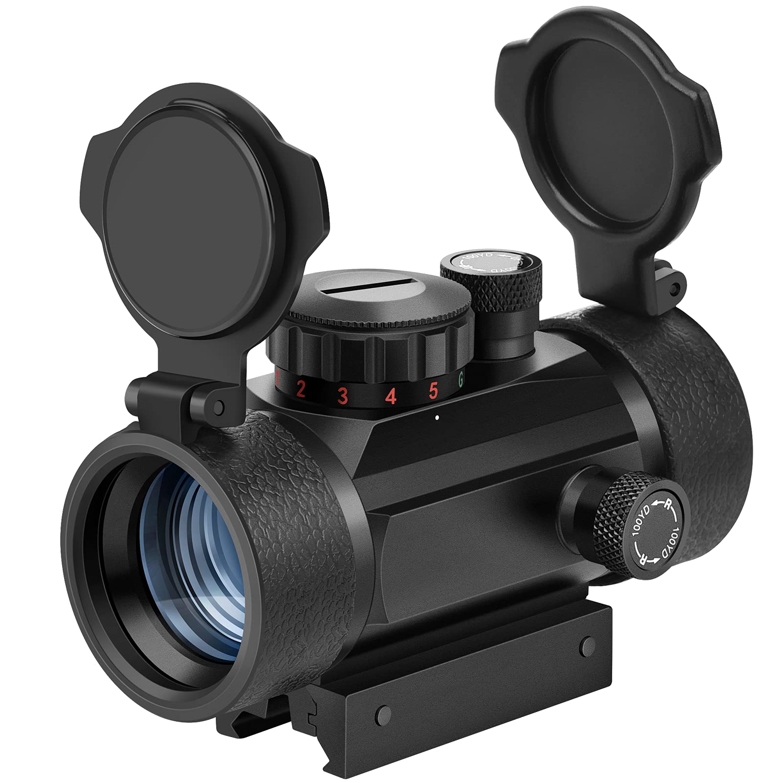  Tactical Green and Red Dot Sight - 4 Reticles Reflex Sight  with Built-in Weaver-Picatinny Rail Mount for 22mm Rail Base - Water  Resistant Shockproof & Lightweight with Adjustable Brightness 