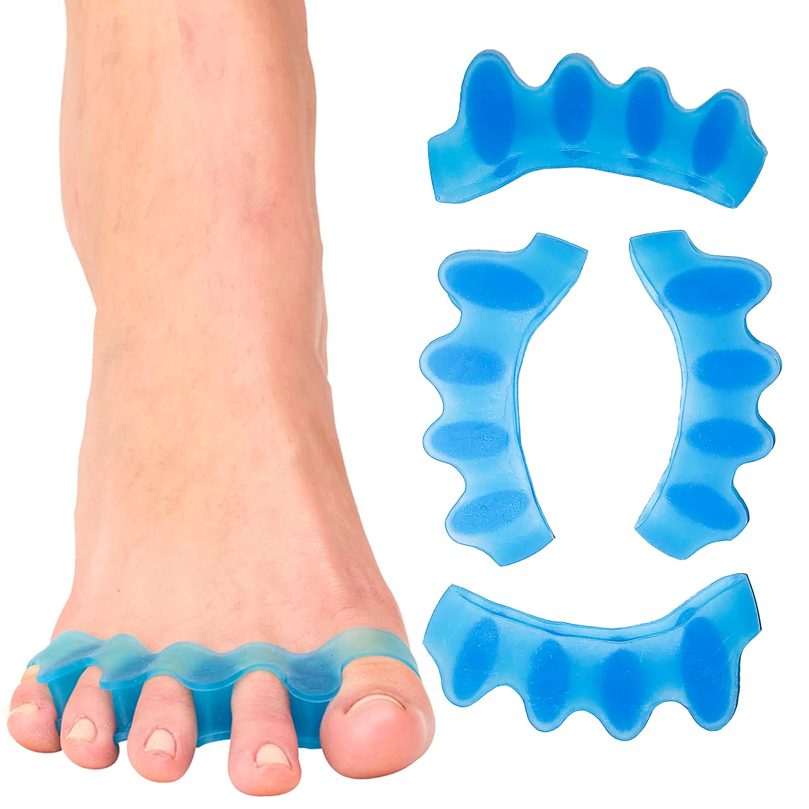  Yoga Gel Toe Separators, Toe Stretcher, Toe Straightener  Spreader, Silicone Toe Spacers Foot Pain Relief, Gel Bunions Corrector, Toe  Separators for Hammer Toe, Overlapping Toes, Hallux Valgus, 2 Pairs : Health