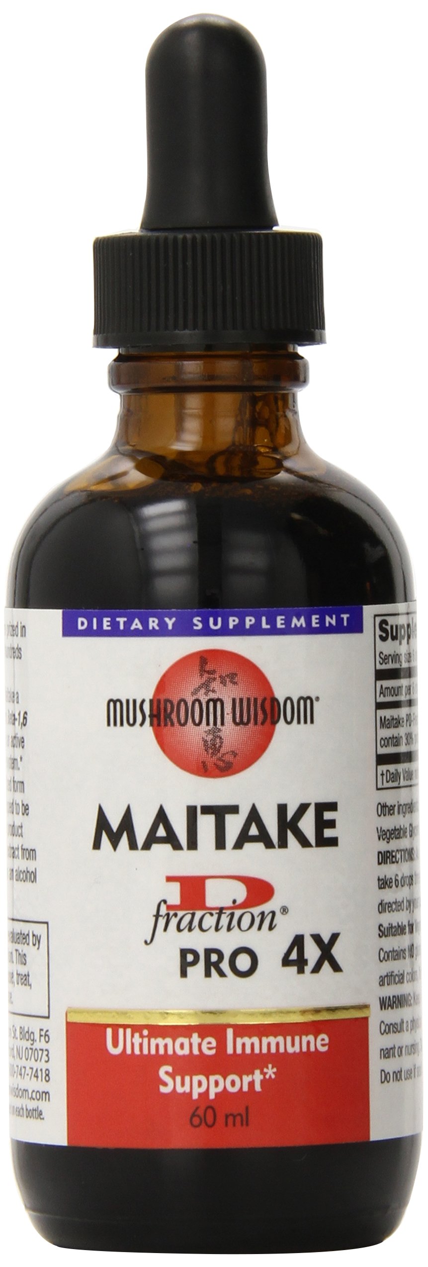 Mushroom Wisdom Maitake D Fraction Pro 4X 2.02 Fl Oz Immune Support