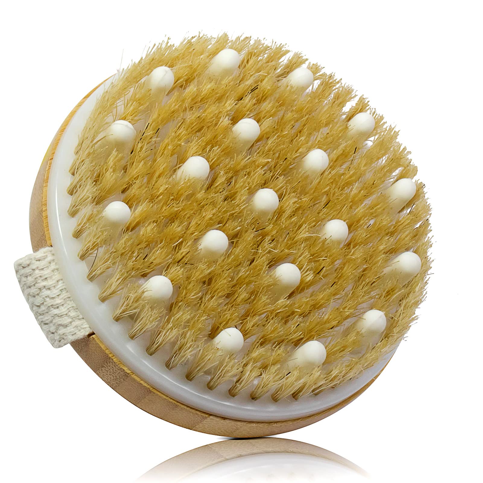 GiimiBash Bamboo Dry Body Brush - Soft and Stiff Bristles for Dry Skin ...