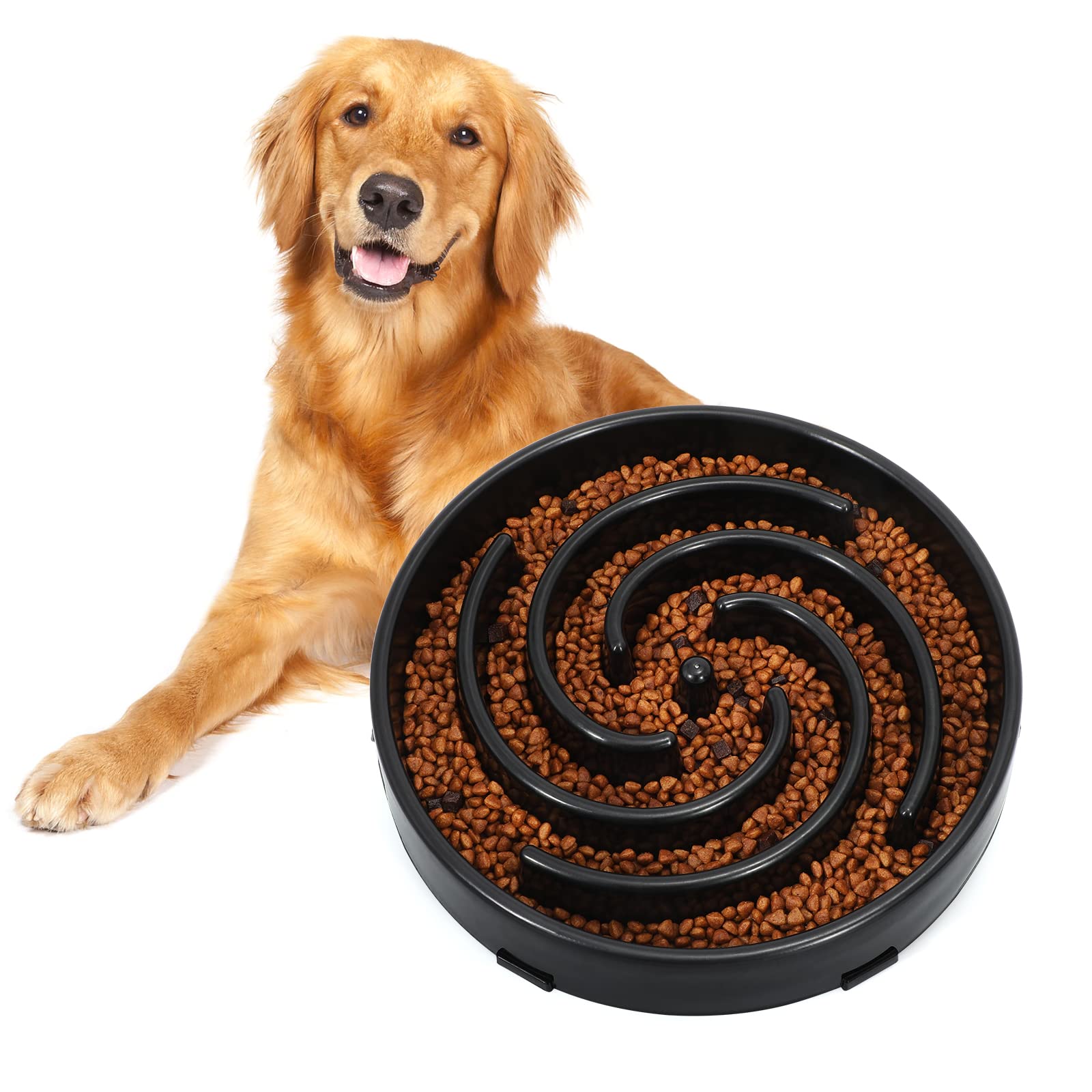 PETDURO Slow Feeder Dog Bowls Large Breed Heavy Duty Non-Slip Maze Puz