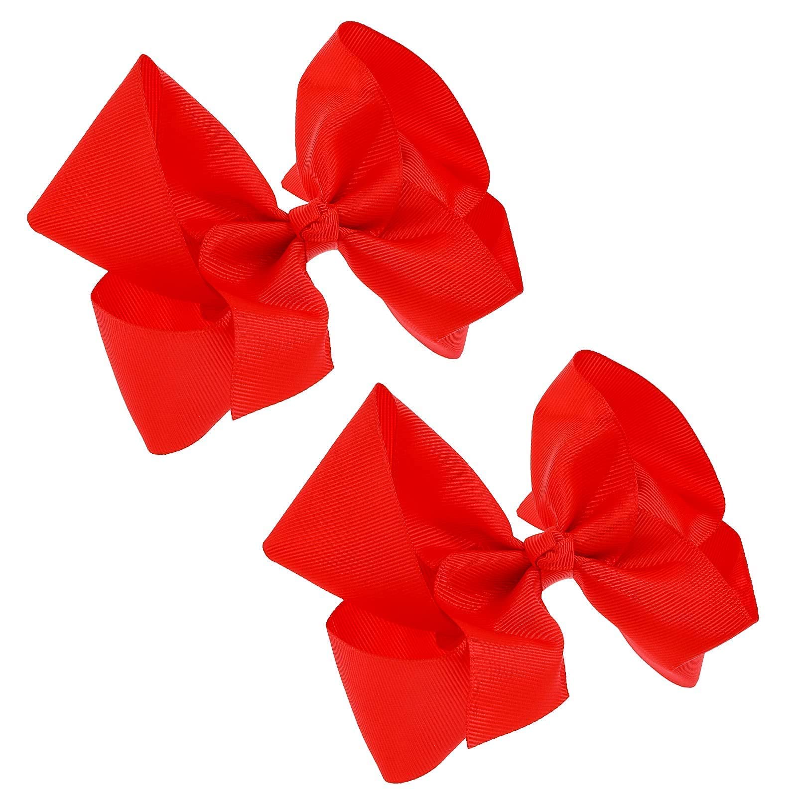 Red Cheer Bow For Girls Large Hair Bows With Ponytail, 45% OFF