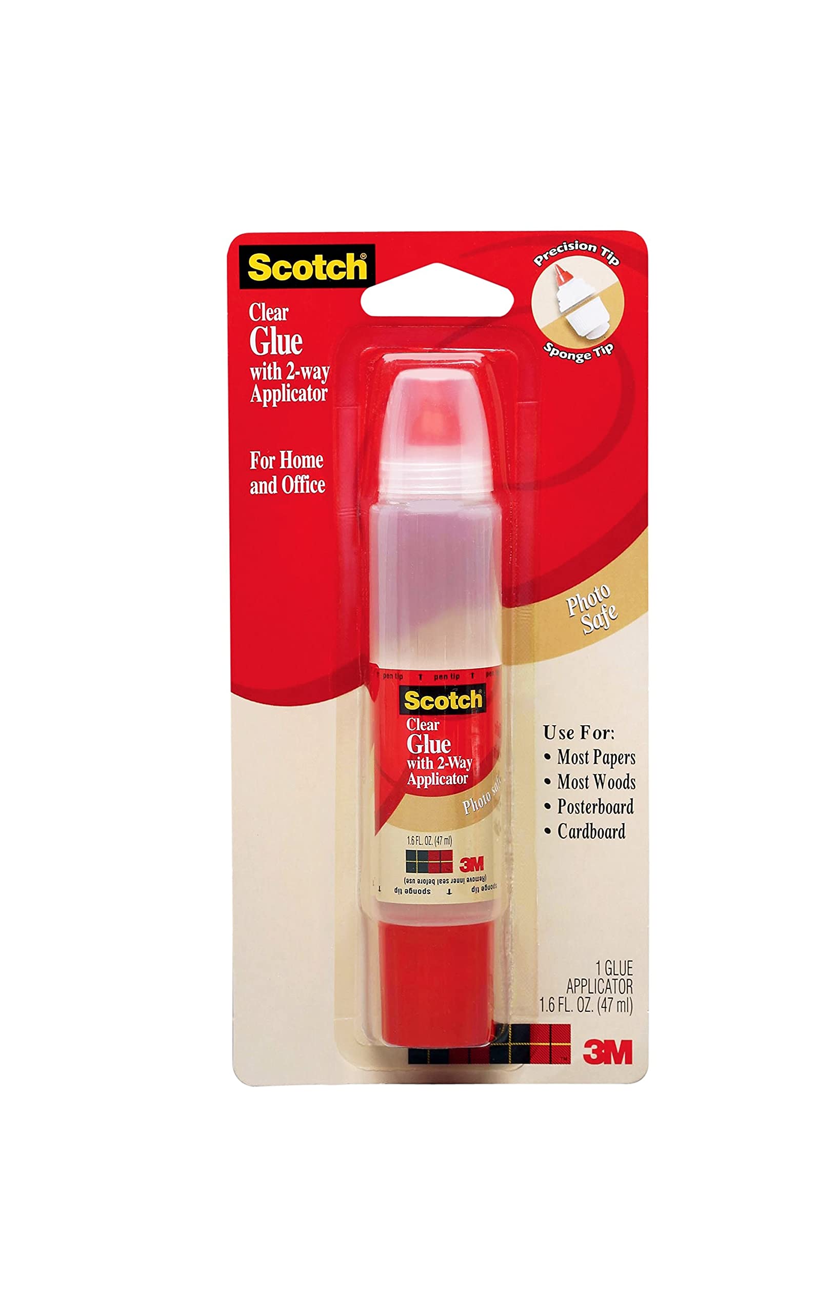Scotch Clear Glue in 2-Way Applicator 1.6 oz Photo Safe and Non-Toxic (6050)