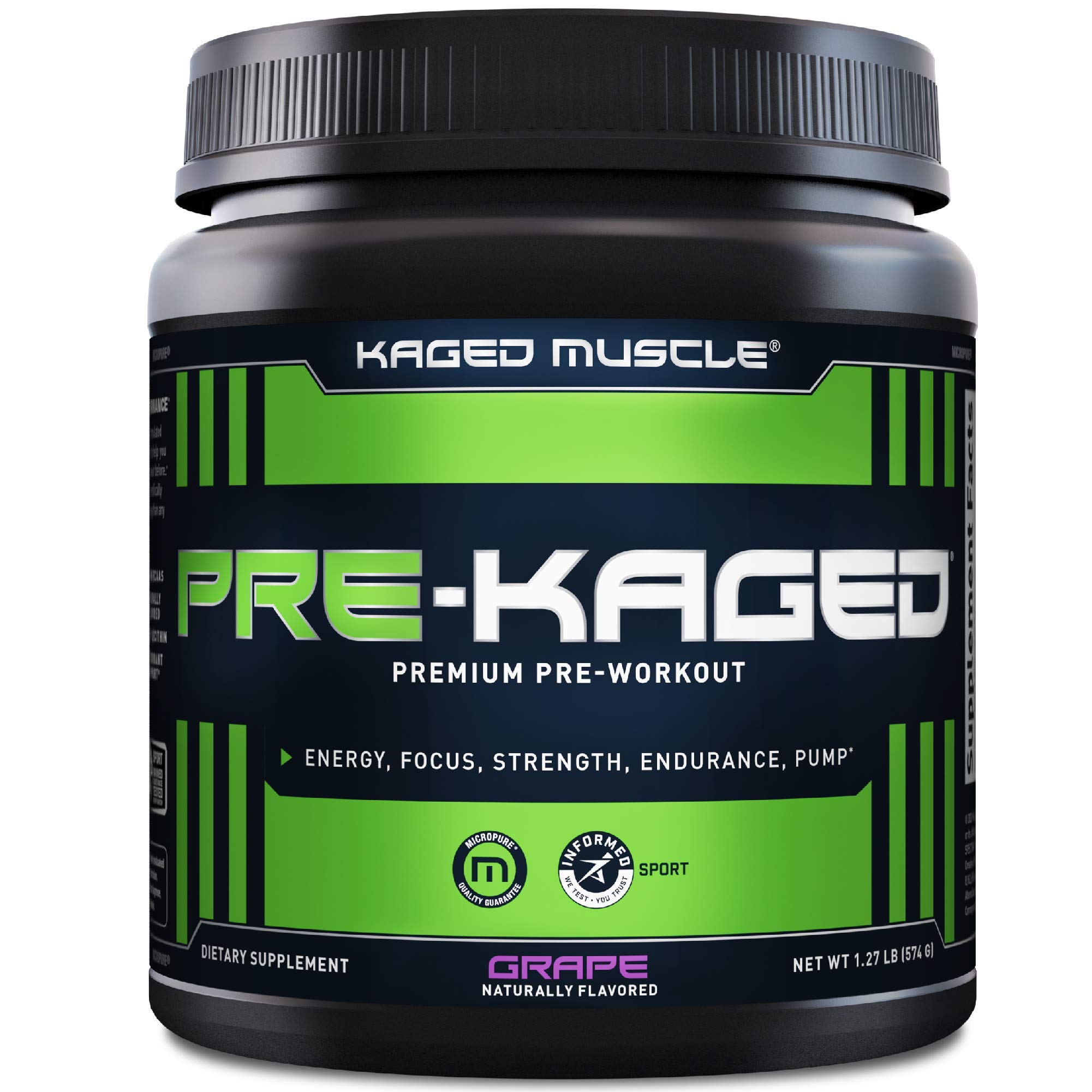 Kaged Muscle PRE-KAGED Premium Pre-Workout Grape 1.27 lb (574 g)