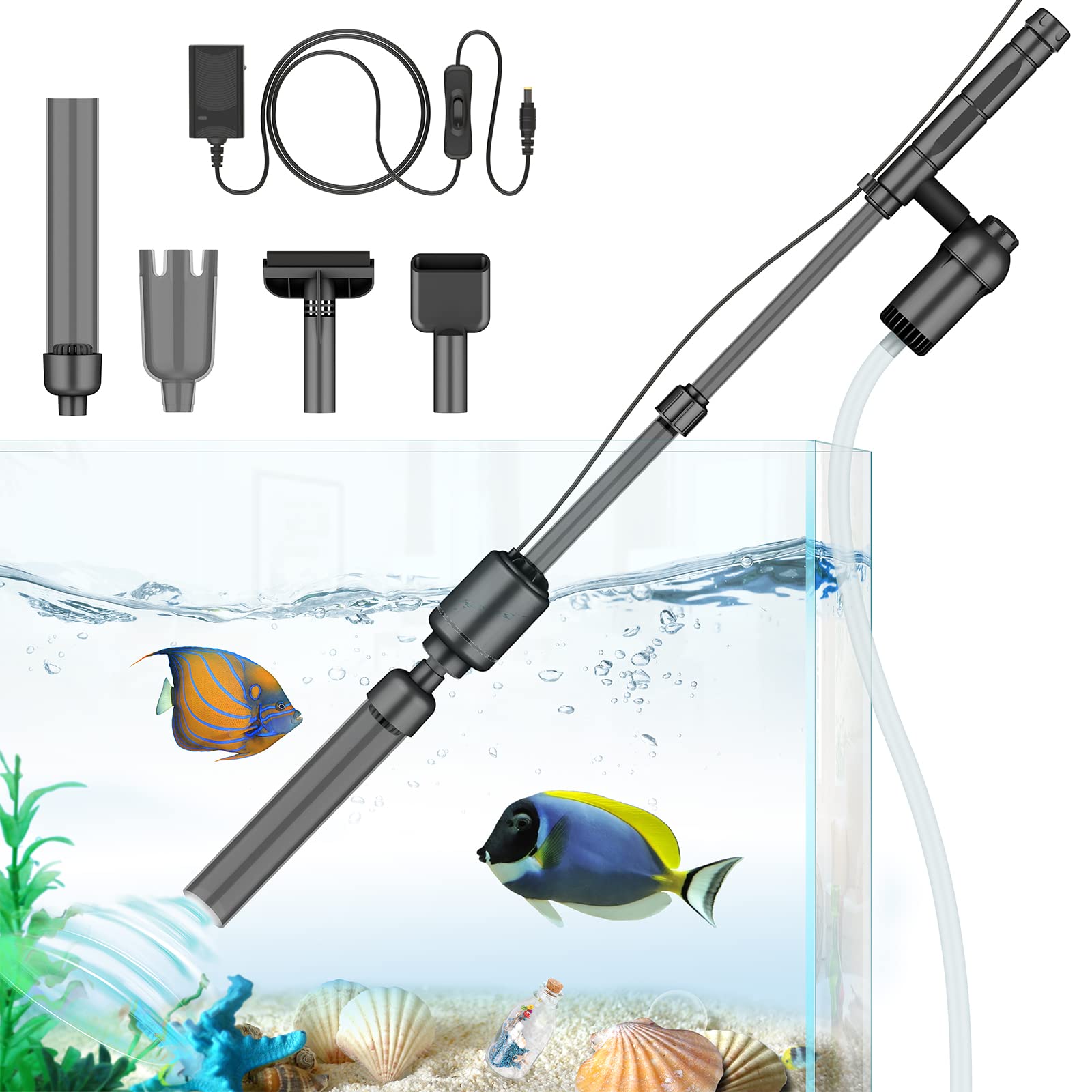 Clean Aquarium Siphon Cleaning Tank Accessory Hand Pump Tube Sucks Water  160cm