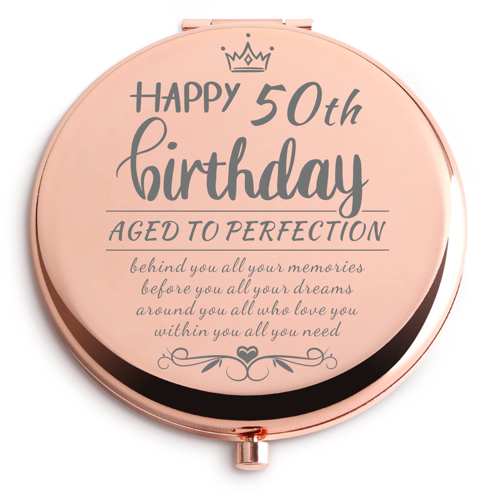 50th Birthday Gifts for Women, 50 Birthday Compact Mirror, Gifts for Women Turning 50, Women 50th Birthday Gifts Ideas, 50th Birthday Makeup Bag, 50th