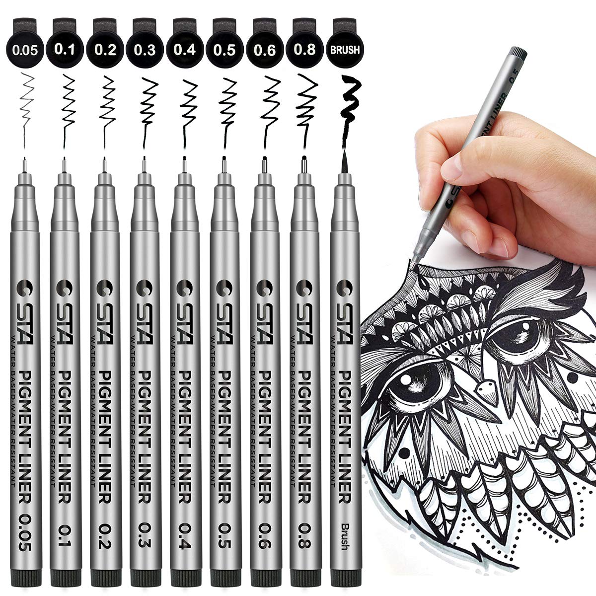 Micro-pen Fineliner Ink Pens Black Micro Fine Point Drawing Pens,  Waterproof Archival Ink Multiliner Pens For Artist Illustration, Sketching,  Technical Drawing, Anime, Manga - Temu