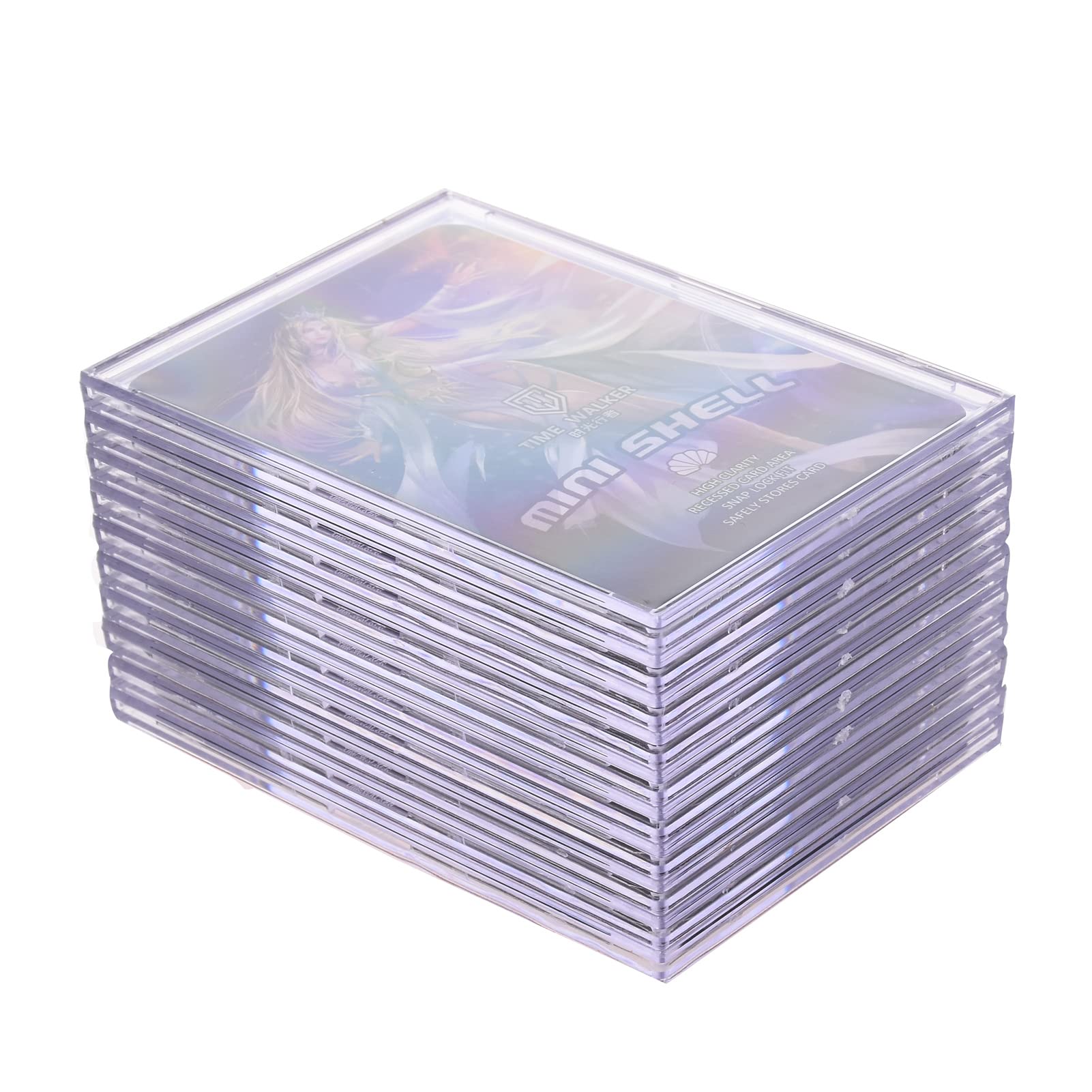 Qesonoo Cards Sleeves Top Loaders 10 Hard Acrylic Card Protector Clear Card  Brick + 2 Display Stand Fit for Trading Cards,Standard Sports Cards,Baseball  Card Holder Cases Collectibles White 10 + 2