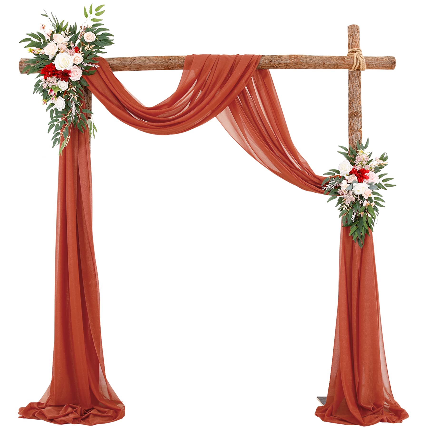 Wedding Arch Draping Fabric,2 Panels Terracotta Tulle Ceiling ...