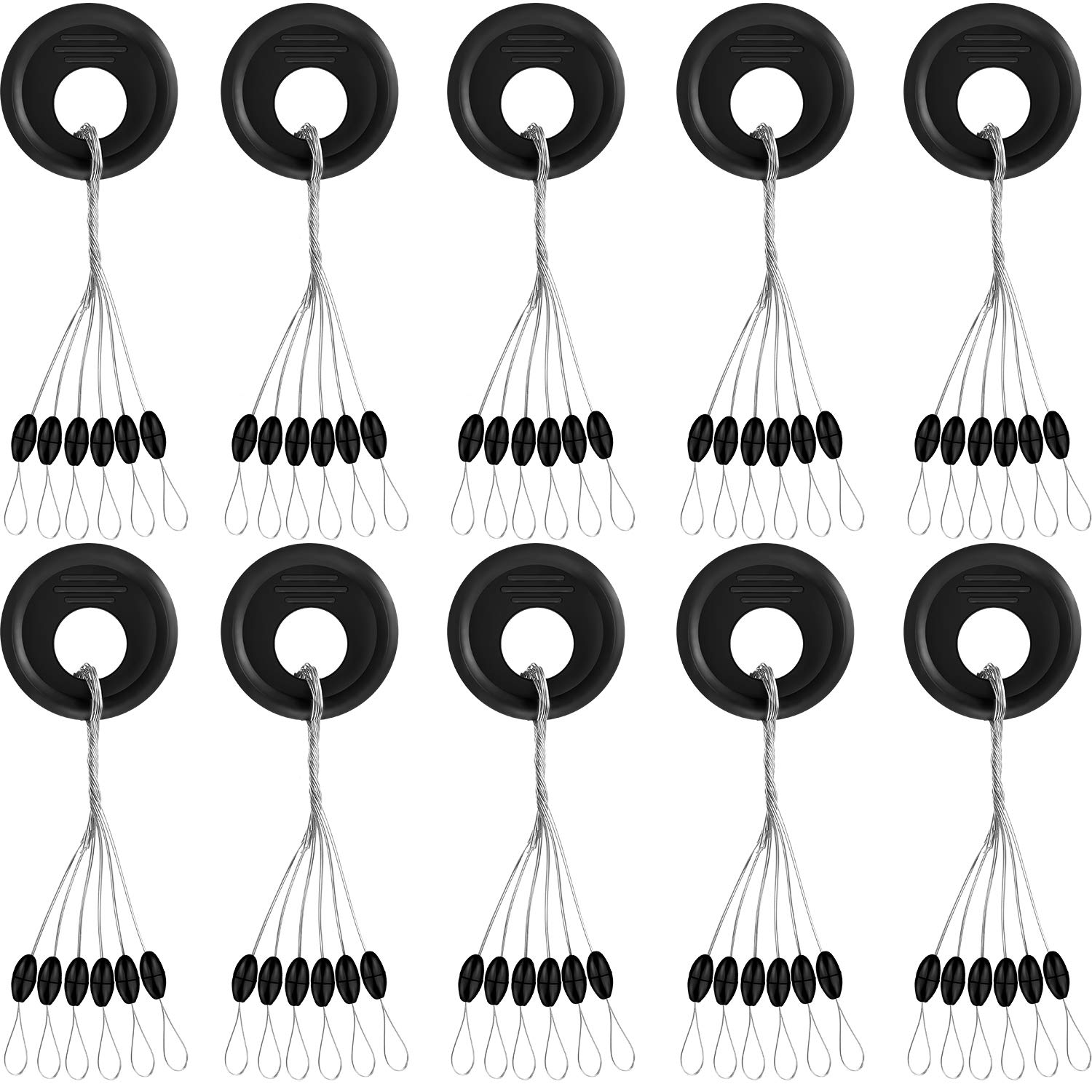 PATIKIL 0.17x0.1 M Size Fishing Rubber Bobber Beads Stoppers, 270 Pieces 9  in 1 Float Sinker Stops Oval Shape, Transparent : : Sports &  Outdoors