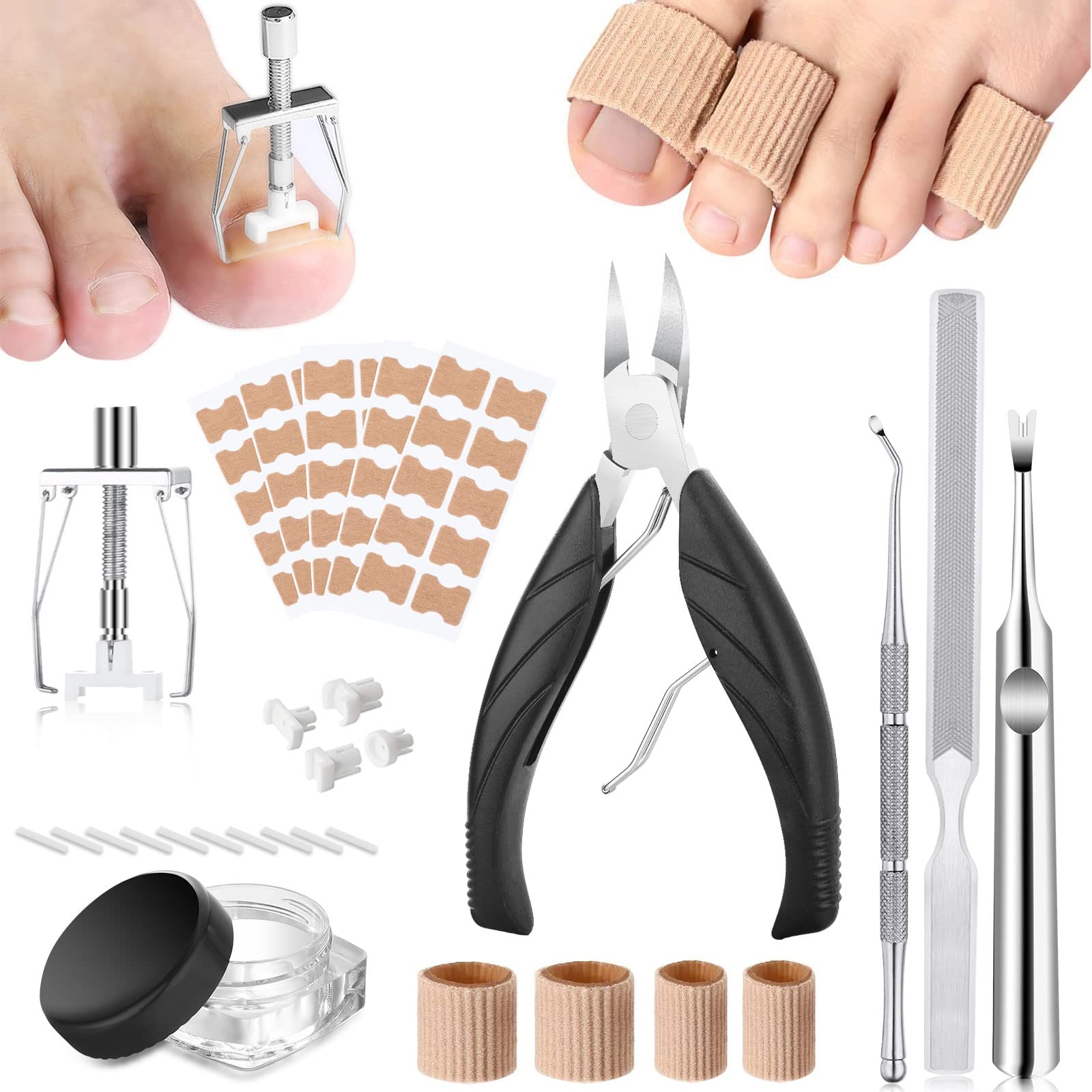 9PCS Stainless Steel Toe Nail Clipper,Ingrown Toenail Clippers for Ingrown  or Thick Toenails
