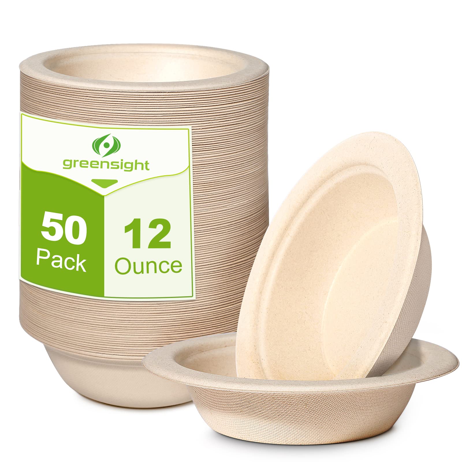 150 Pack] 16 oz Compostable Paper Bowls with Lids Heavy-Duty