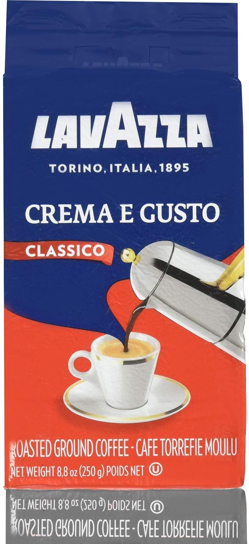 Lavazza Crema e Gusto Classico Roasted Ground Coffee 8.8 Ounce Bag
