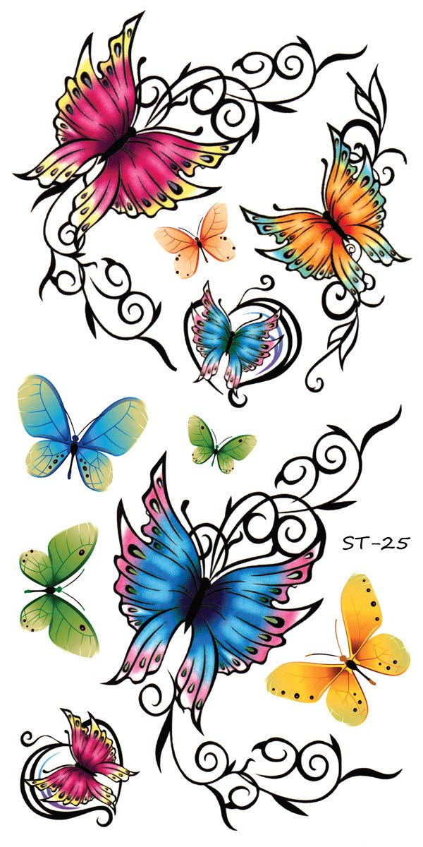 6 Sheets Arm Large Temporary Tattoos - Colorful Dream Catcher Dreamcatcher  Feather Dragon Bird World Peace