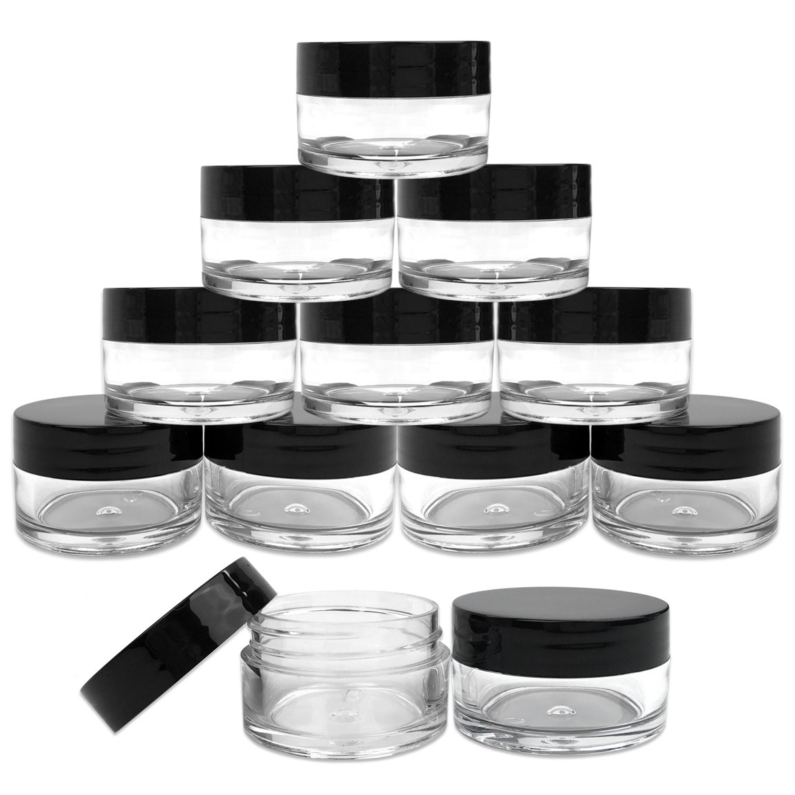 20G/20ML Plastic Clear Cosmetic Sample Jars (Round Top