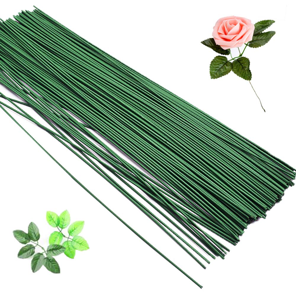 200 Pcs 22 Gauge Floral Stem Wire,16 Inch Dark Green Floral Wire