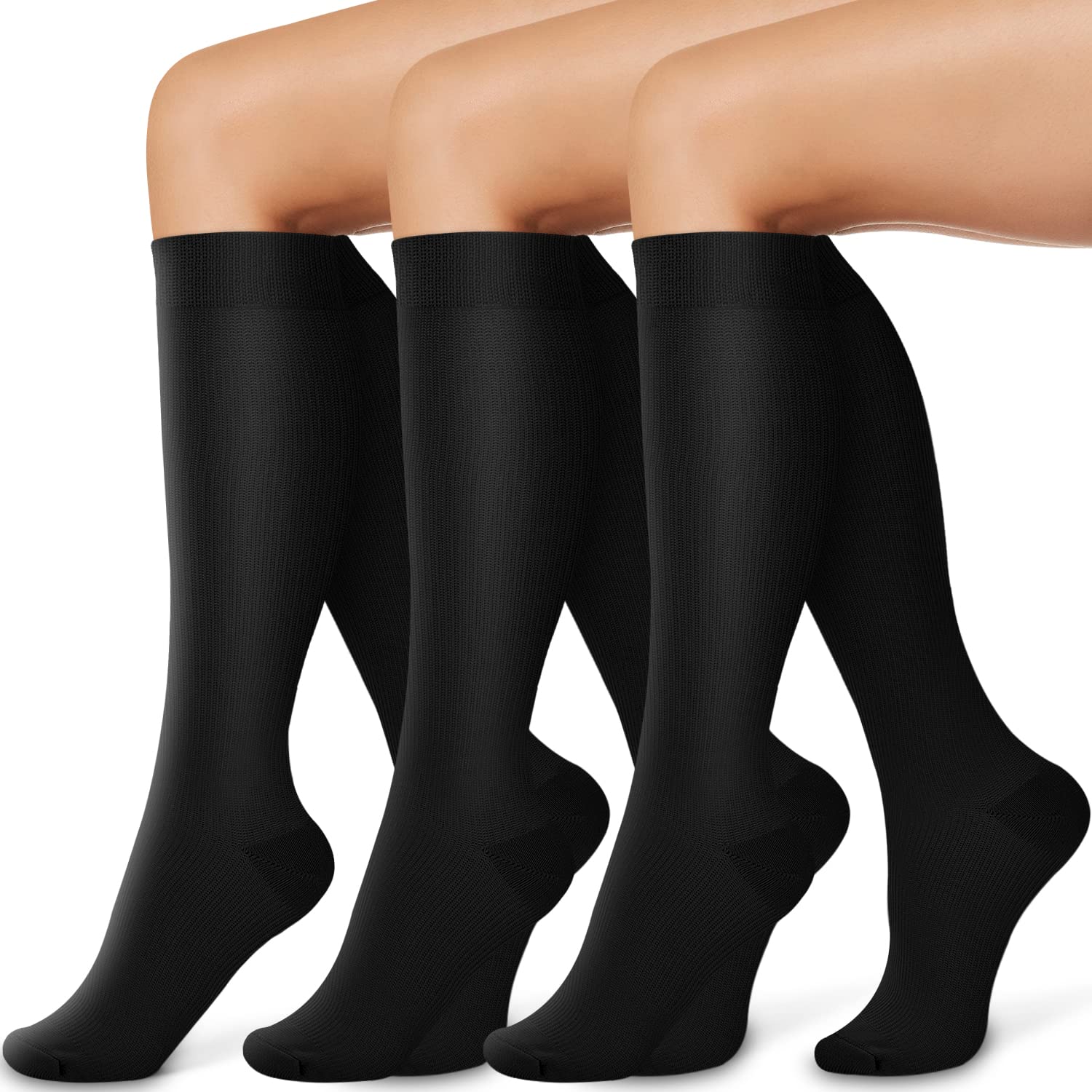 COOLOVER Compression Socks for Women and Men Circulation(3 Pairs