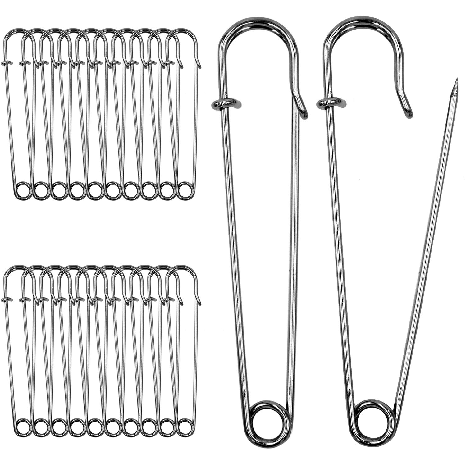 BEADNOVA Small Safety Pins Size 1 Nickel Finish Clothing Pins Safety Pins  for Clothes Garment Art Craft (120pcs, 1.1 Inch, 28mm) - Beadnova