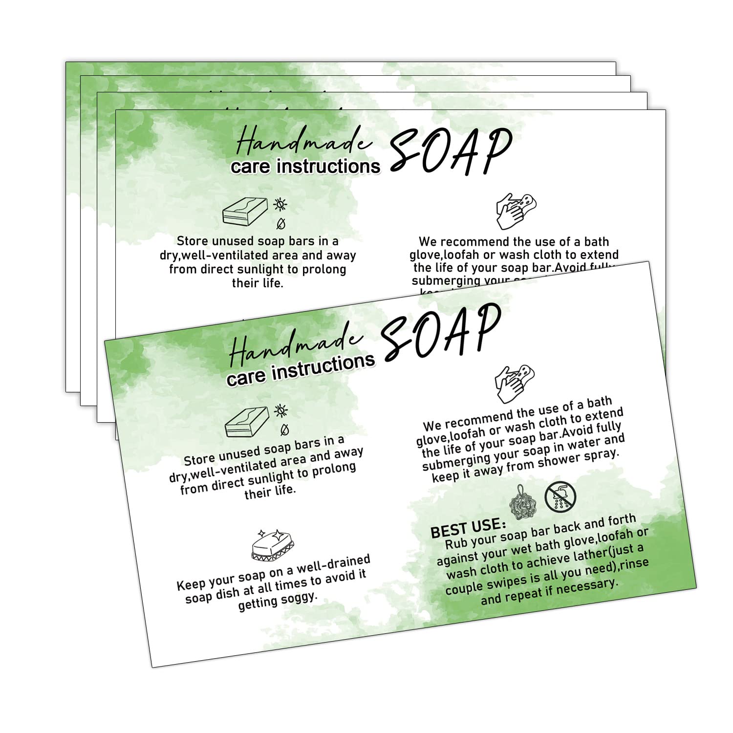 Handmade Soap Care Instructions Handmade Soap Bar Card Instructions for ...