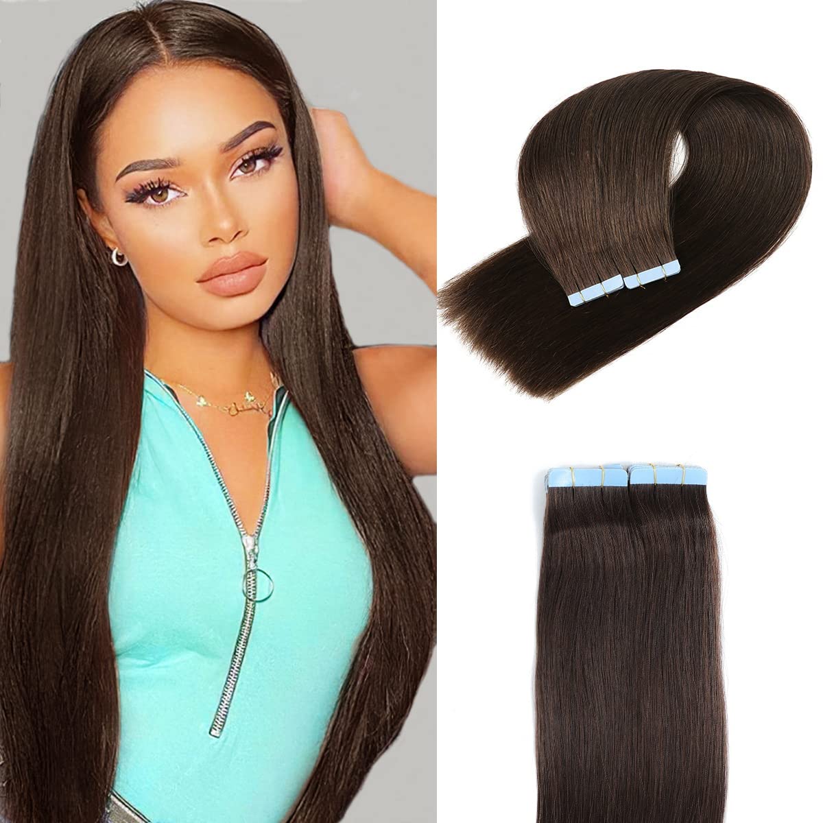 Tape In human hair extensions 2024 20 inch