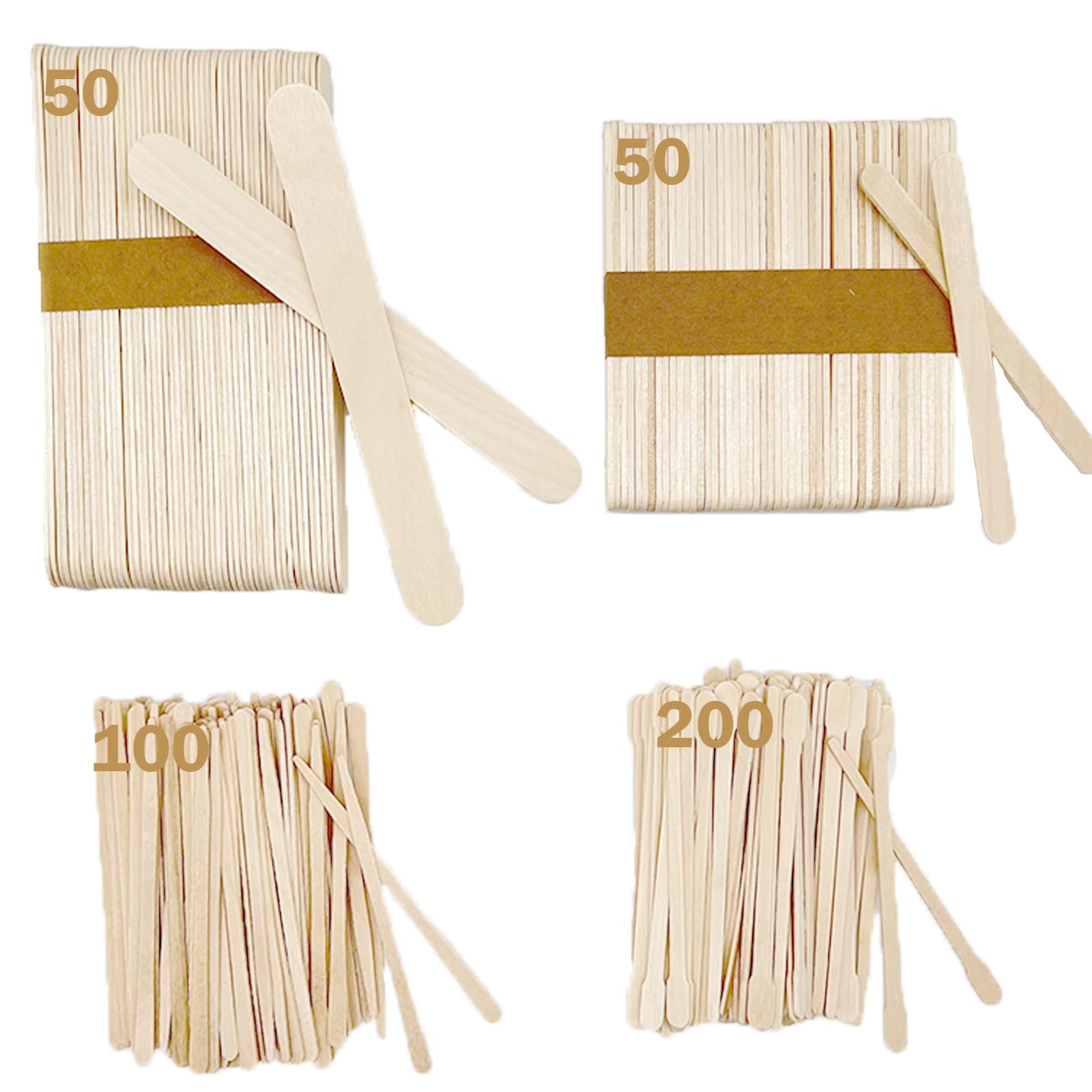 250 Pieces Muslin Wax Strips Sticks Kit, Including 100 Muslin Epilating  Strips and 150 Wax Applicator Sticks Wooden Craft Sticks Spatula Small  Large