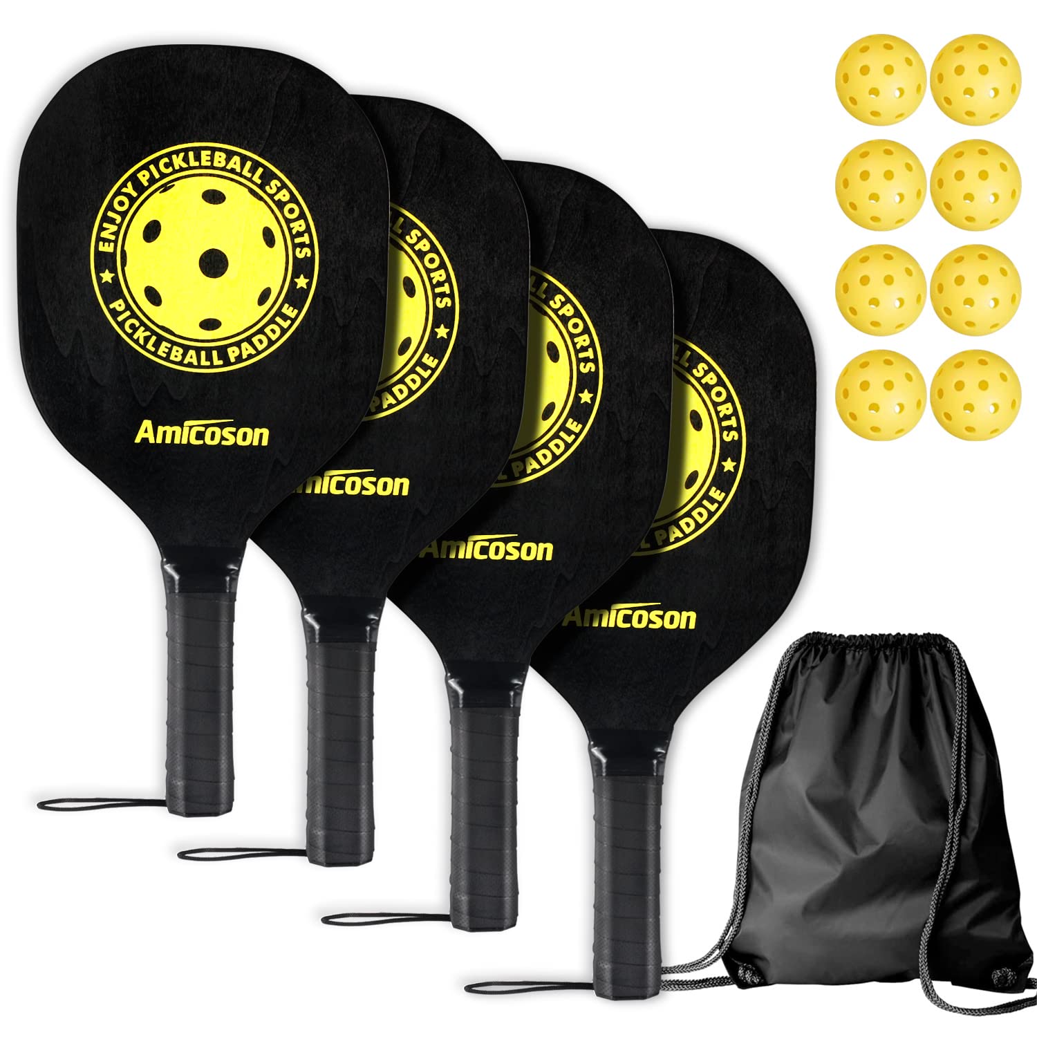 Squash Racquets Professional Pickleball Paddles Set Of 2 Rackets With 4  Balls Carry Bag With Comfort Grip Wood For Indoor Outdoor Women Sports  230621 From Wai05, $21.56