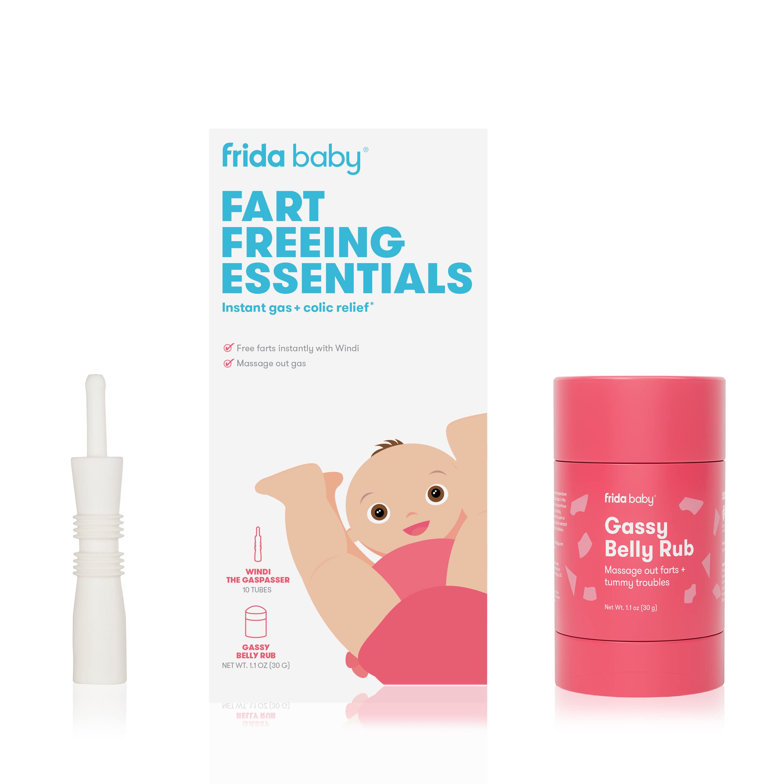 Fridababy Baby Basics Kit, Includes NoseFrida SnotSucker, Windi