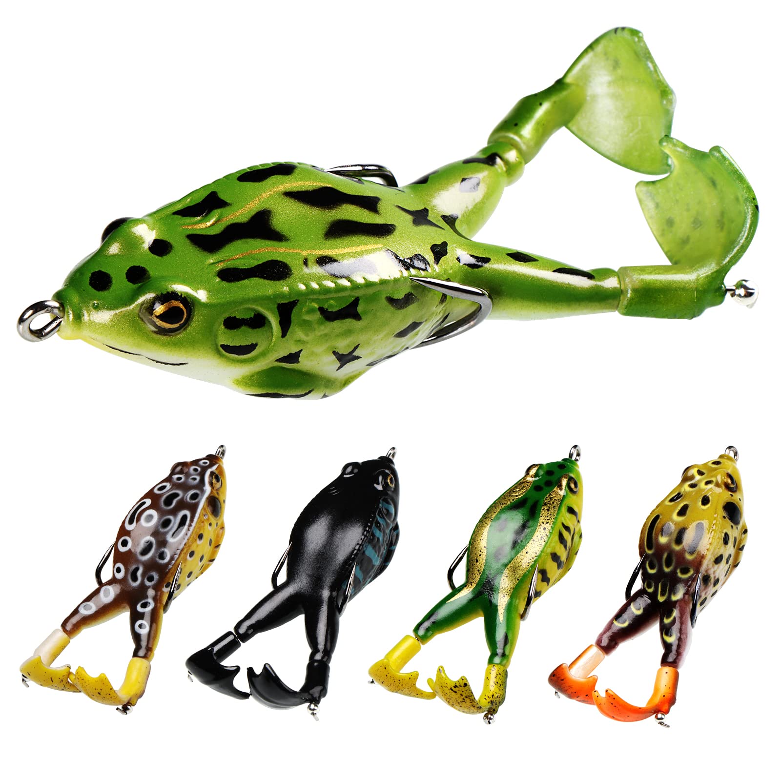Pelican Mate Topwater Frog Lures Double Propellers Soft Silicone