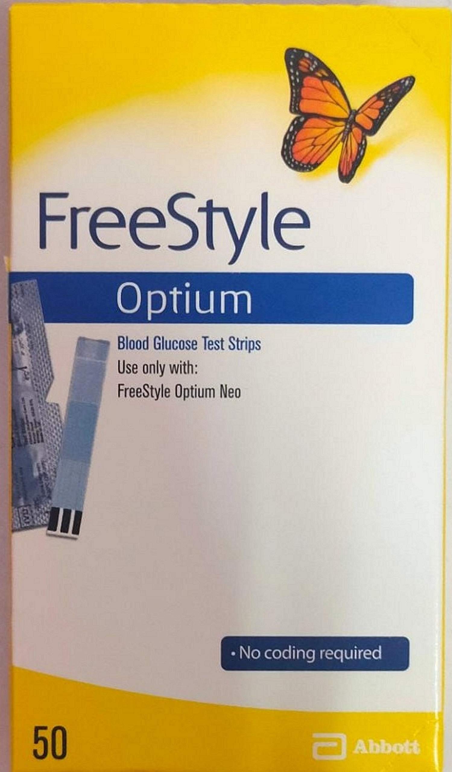 Abbott Freestyle Optiums Test Strips 50 - Reliable Diabetes Testing Strips