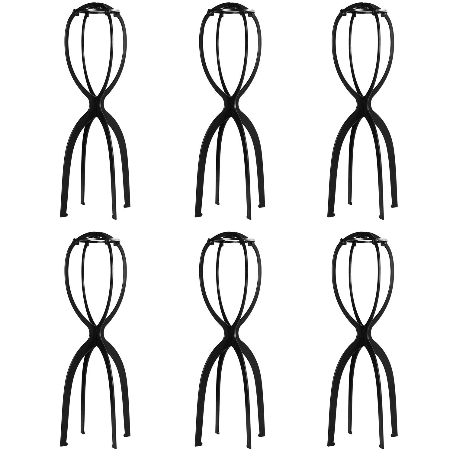 Dreamlover Wig Stand Wig Head Stand 6 Pack 19.7 Inch (Pack of 6) Black