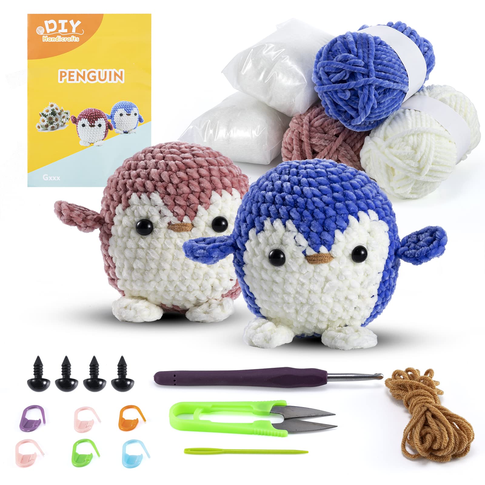 Crochet Kit for Kids Beginners and Adults, Learn to Crochet with Amigurumi  Crochet Kit for Beginners, Complete Christmas Crocheting Starter Kits with