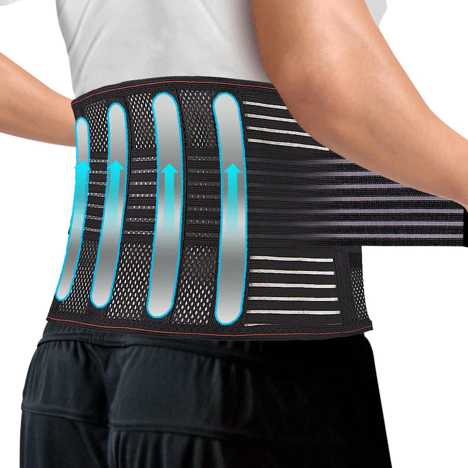 Breathable Waist Trainer Gym Girdle Back Lumbar Support Belt with 8 Stays  Adjustable Abdominal Binder for Man Women Lumbar Pad