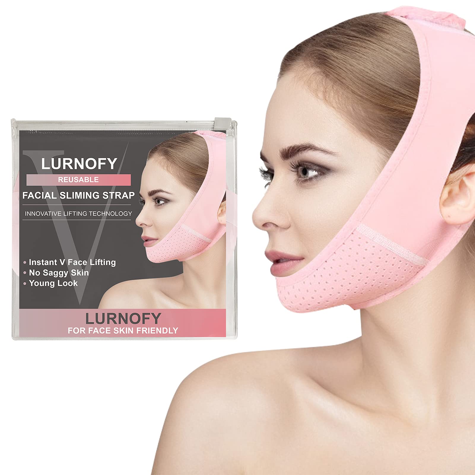 QingY-Reusable V-Line Mask, Face Slimming Strap, Double Chin Reducer, Face  Lift Mask, V Shaped Face Mask