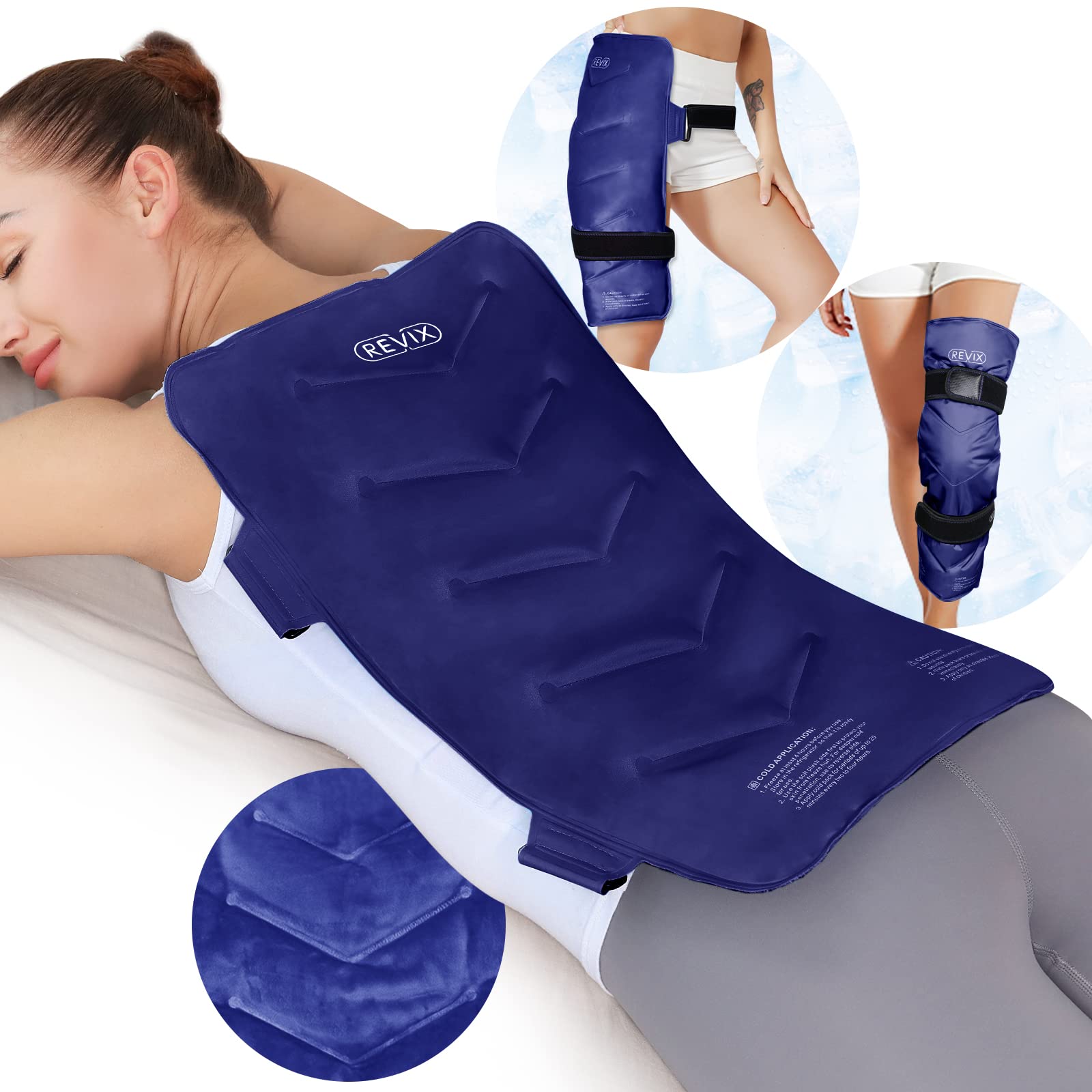 REVIX Large Ice Pack for Back Pain Relief, Cold Packs for Injuries