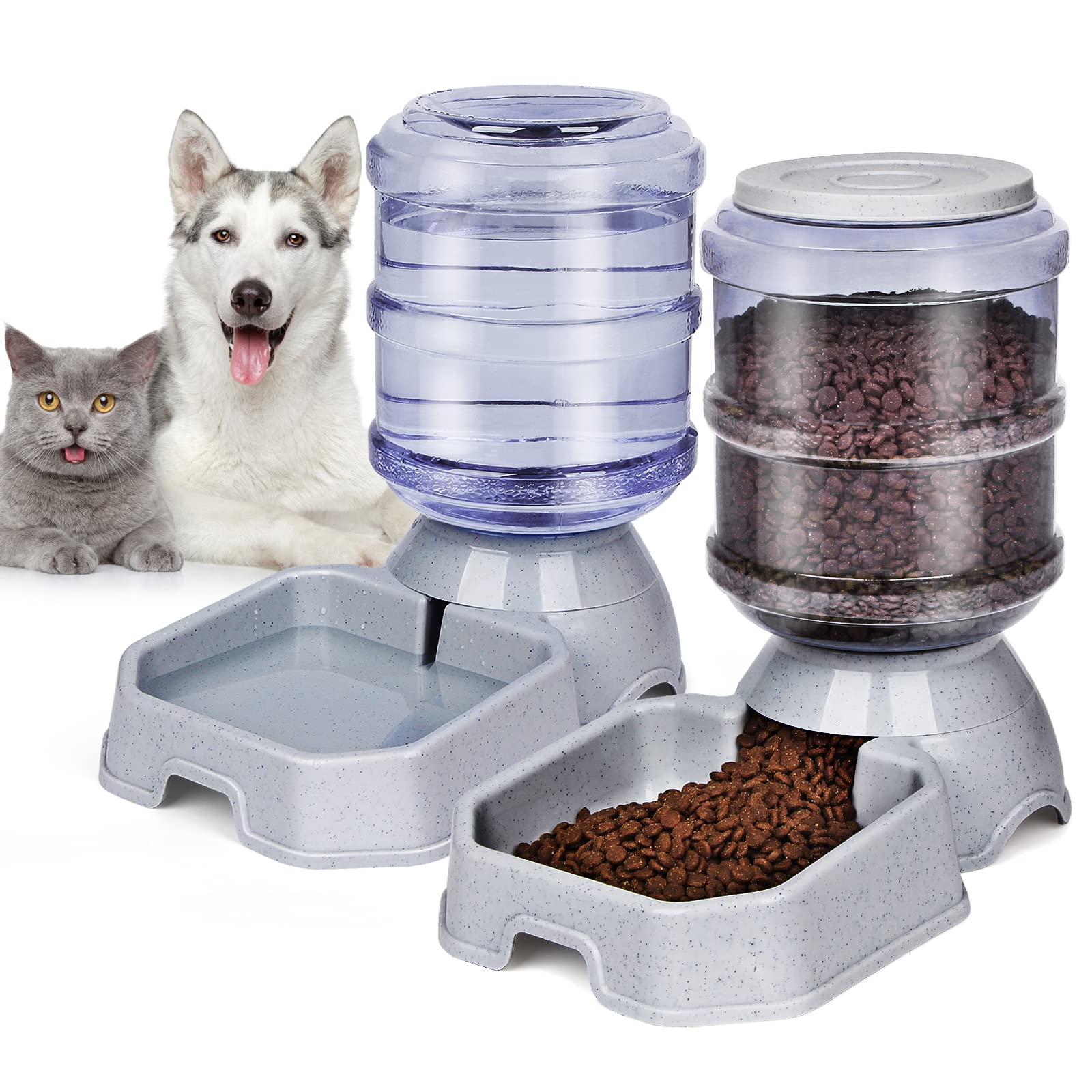 DIY self-filling dog food feeder and automatic watering sys 
