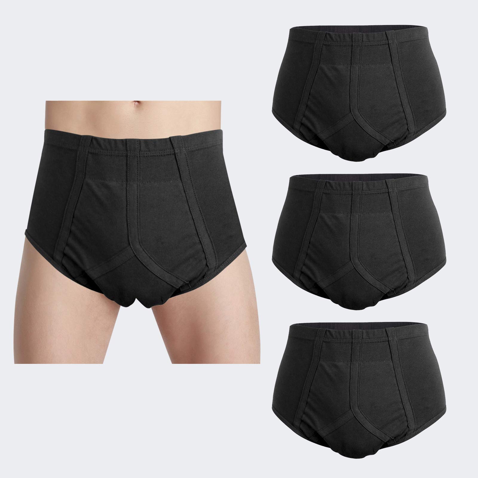  KARSWATT Washable Absorbency Urinary Incontinence Underwear for  Men, Leak Proof Boxer Briefs for Bladder Leak Protection, 3 Pack (4X-Large,  Black) : Health & Household
