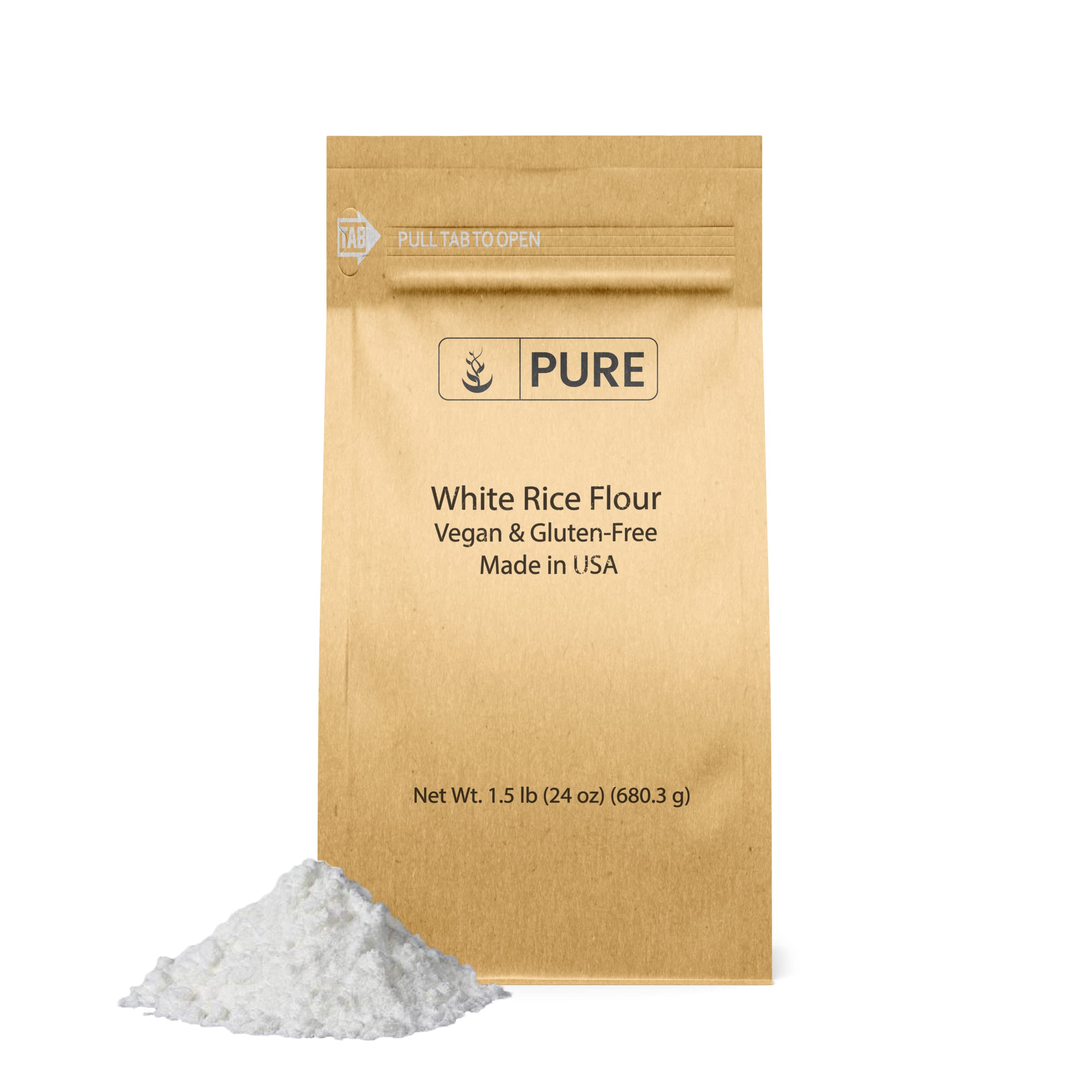 Pure Original Ingredients White Rice Flour (1.5 lb) Unbleached