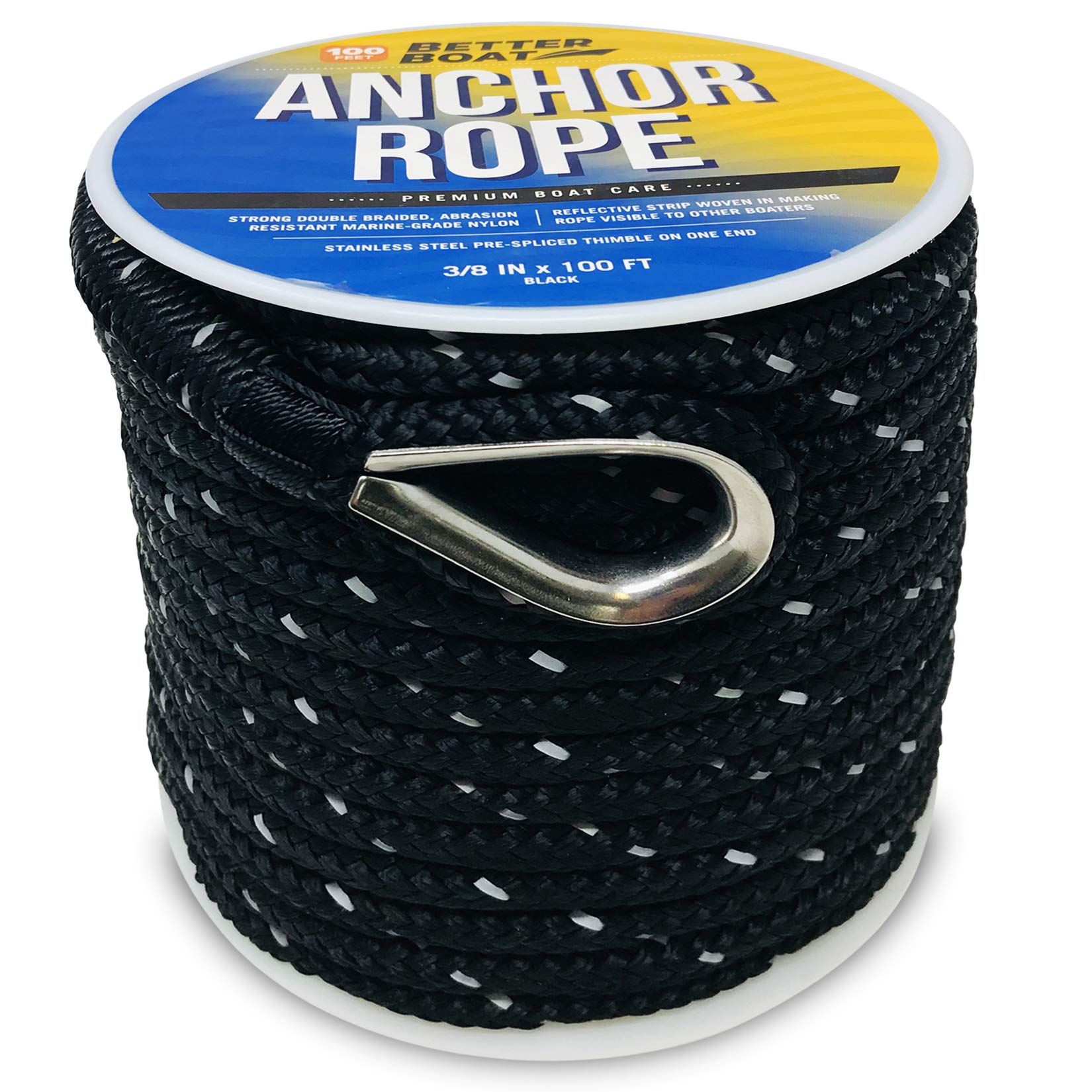 Premium Boat Anchor Rope 100 Ft Double Braided Boat Anchor Line White Nylon  Marine Rope Braided 3/8 Anchor Rope Reel for Many Anchors & Boats 3/8 Inch  White : : Sports & Outdoors