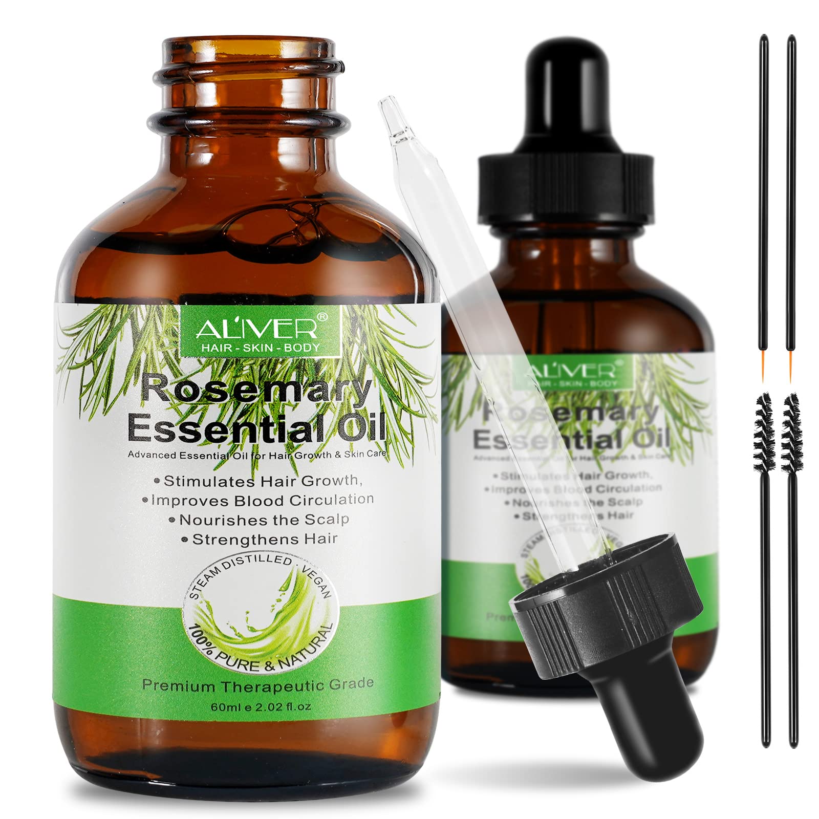 2 Packs Multipurpose Rosemary Oil for Hair Growth Skin Care Nails& Cuticles  Nourish the Scalp Improve Blood Circulation Body Moisturizer Lash Serum Face  Oil Rosemary Essential Oils for Hair Rosemary 2.02 Fl