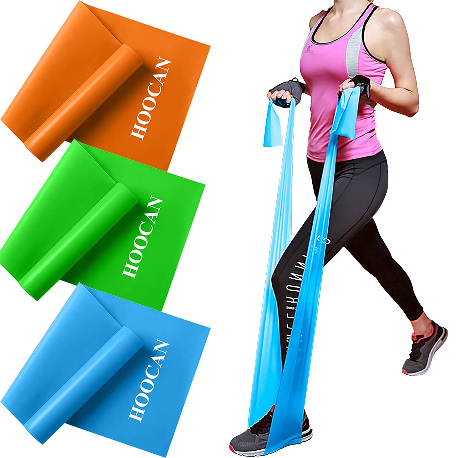 Hoocan Resistance Bands Elastic Exercise Bands Set for Recovery