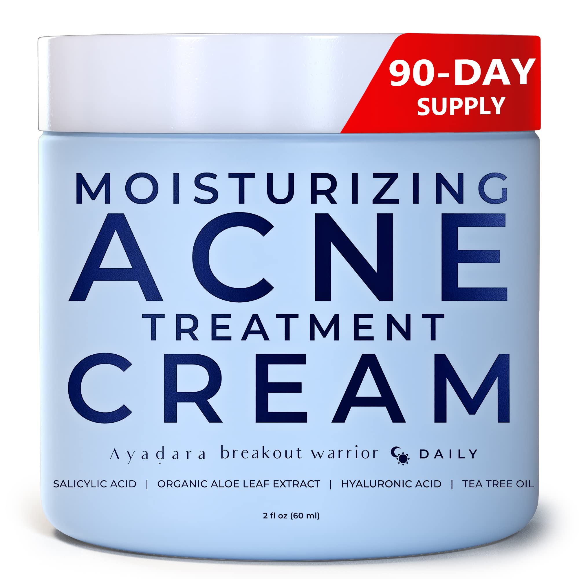 Moisturizing Acne Treatment Cream Salicylic Acid Face Moisturizer For Oily Acne Prone Skin