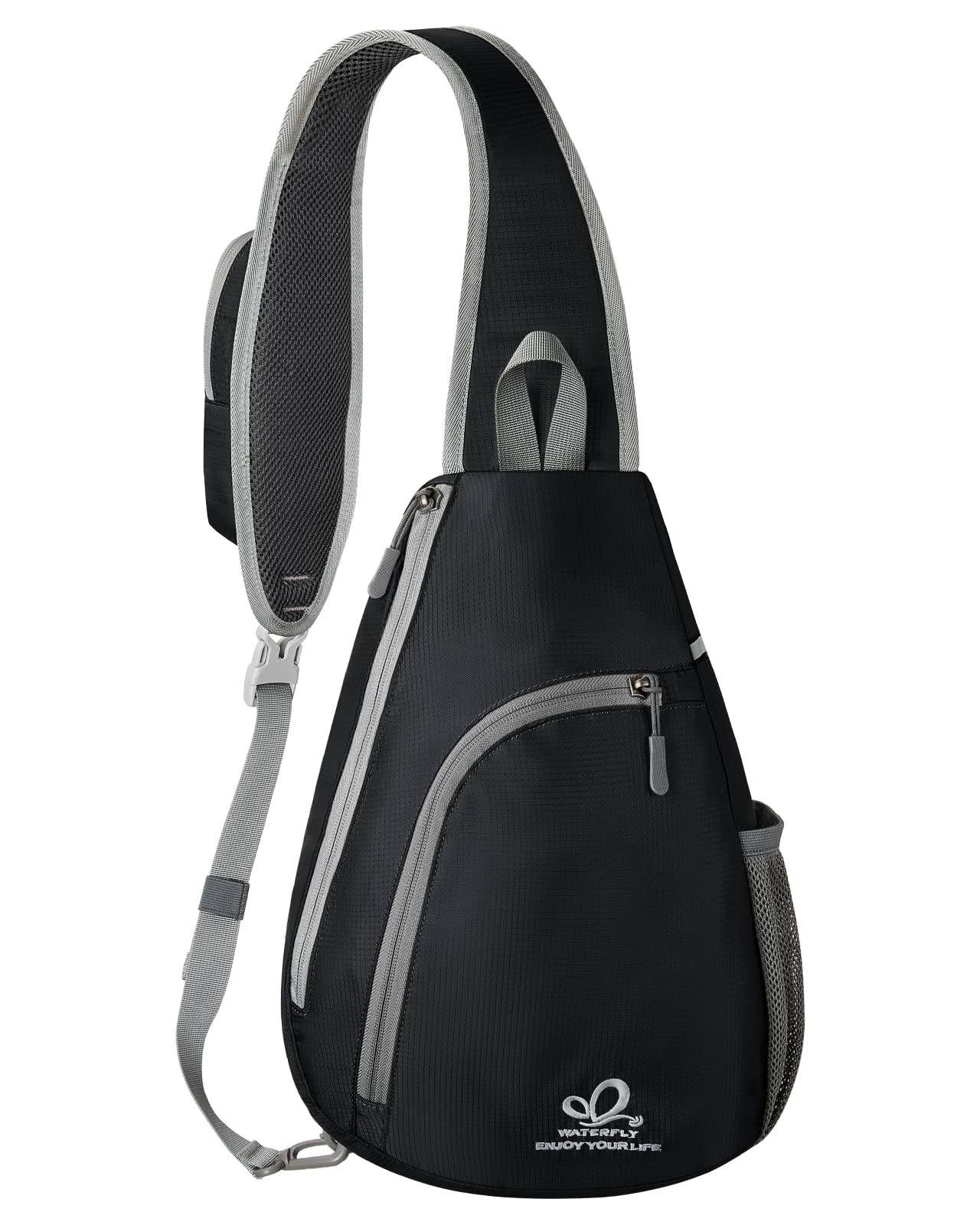 WATERFLY Crossbody Sling Backpack Sling Bag Travel Hiking Chest Bag Daypack
