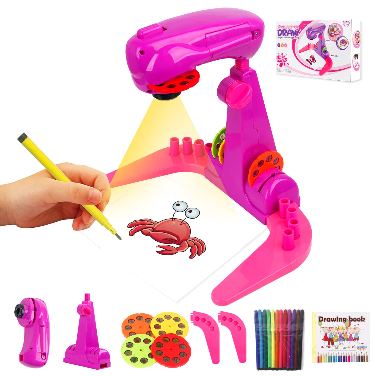 Kids Drawing Projector,Sketcher Projector For Kids Sketch Projector  Kit,Trace And Draw Projector Toy,Drawing Projector Table,Child Smart  Projector